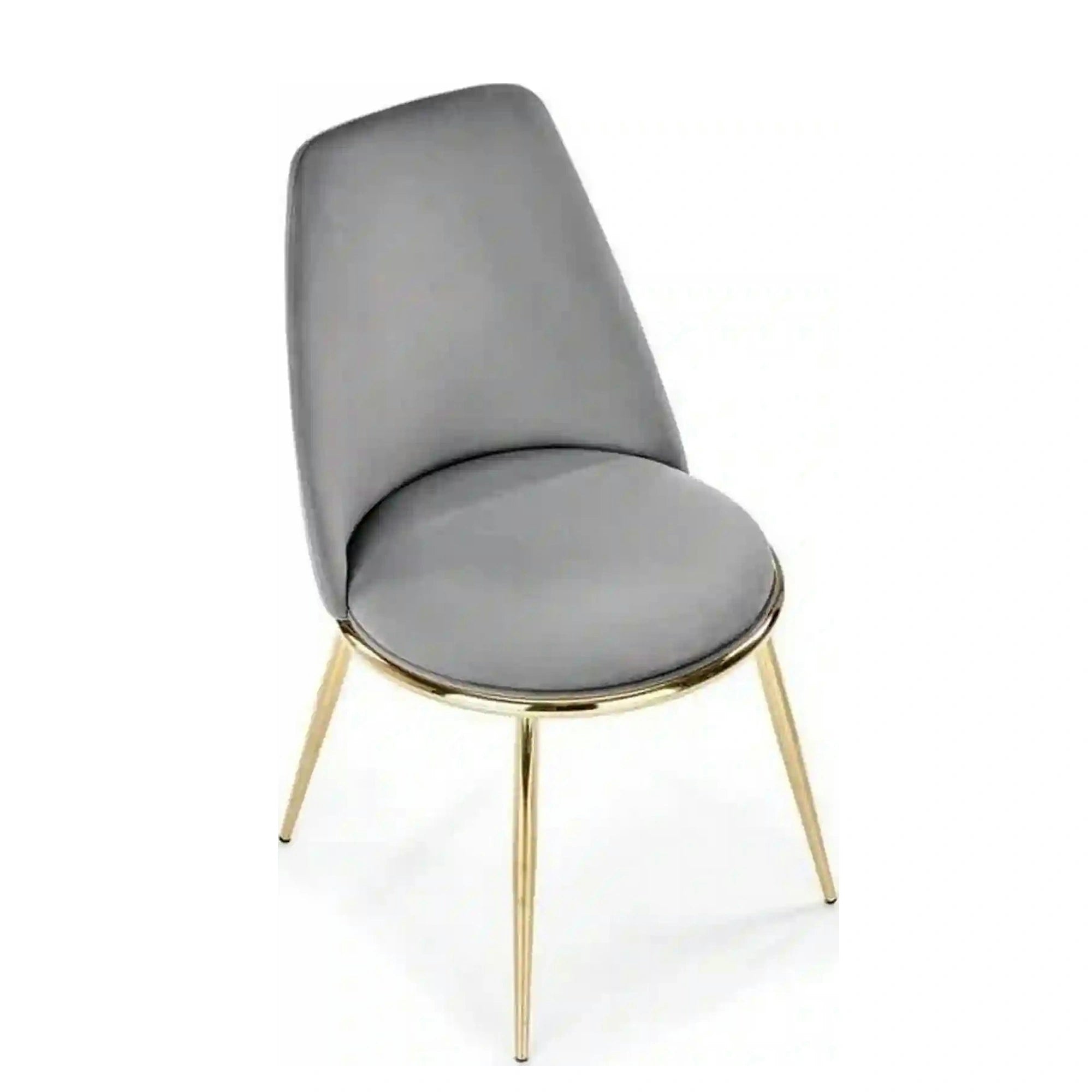 Scaun K460, gri/auriu, stofa catifelata/metal, 49x54x84 cm
