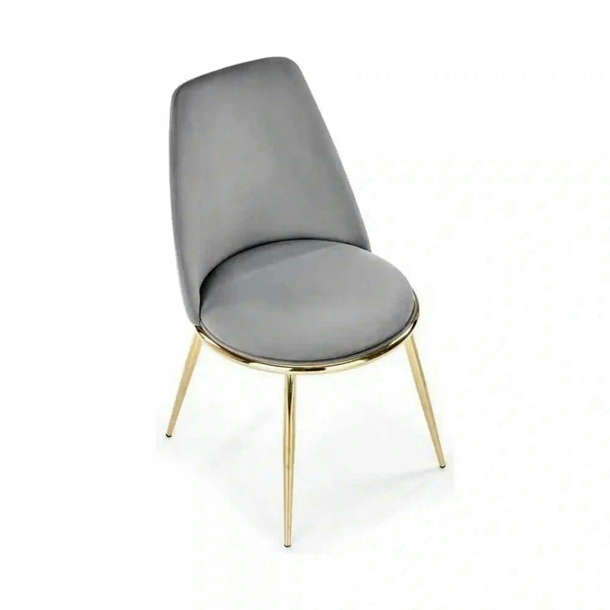 Scaun K460, gri/auriu, stofa catifelata/metal, 49x54x84 cm