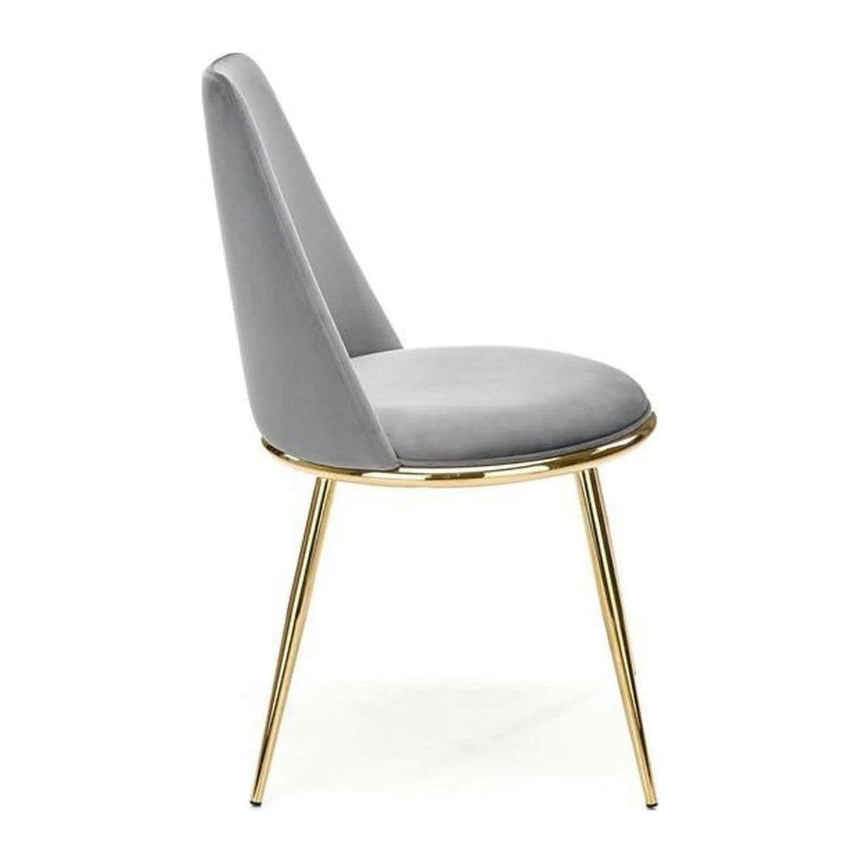 Scaun K460, gri/auriu, stofa catifelata/metal, 49x54x84 cm
