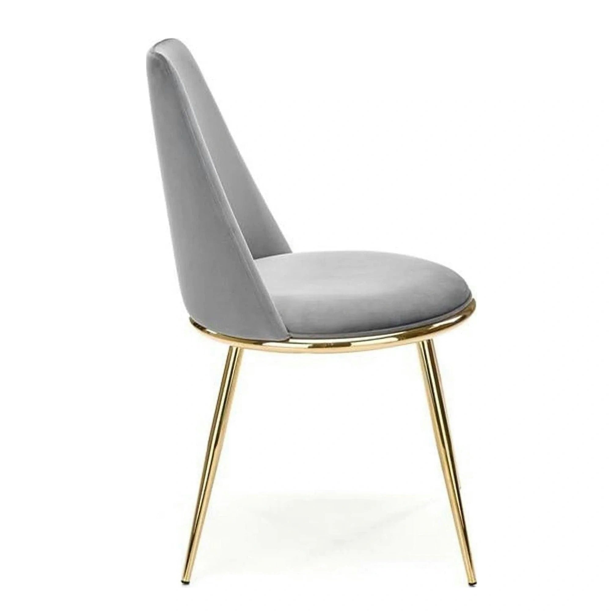 Scaun K460, gri/auriu, stofa catifelata/metal, 49x54x84 cm