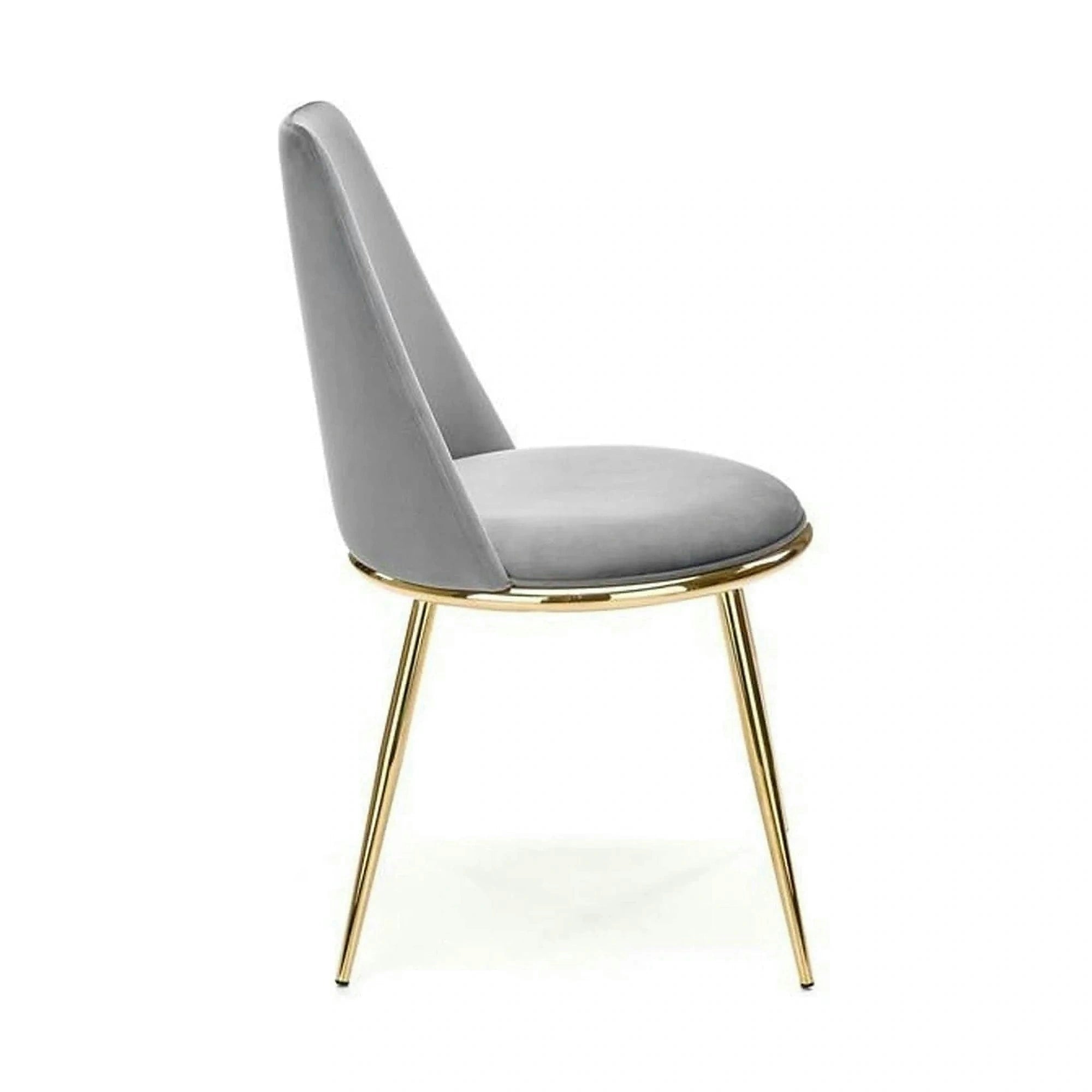 Scaun K460, gri/auriu, stofa catifelata/metal, 49x54x84 cm