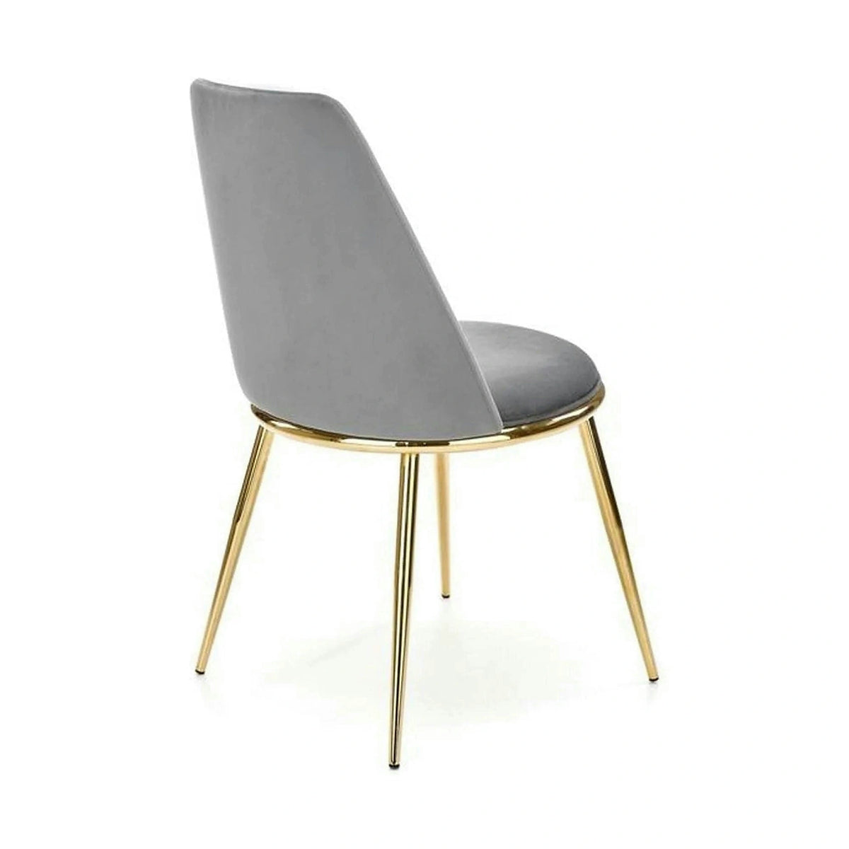 Scaun K460, gri/auriu, stofa catifelata/metal, 49x54x84 cm