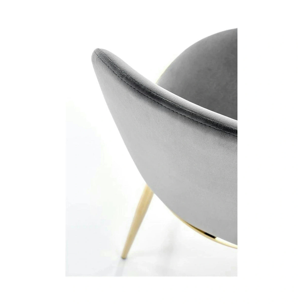 Scaun K460, gri/auriu, stofa catifelata/metal, 49x54x84 cm