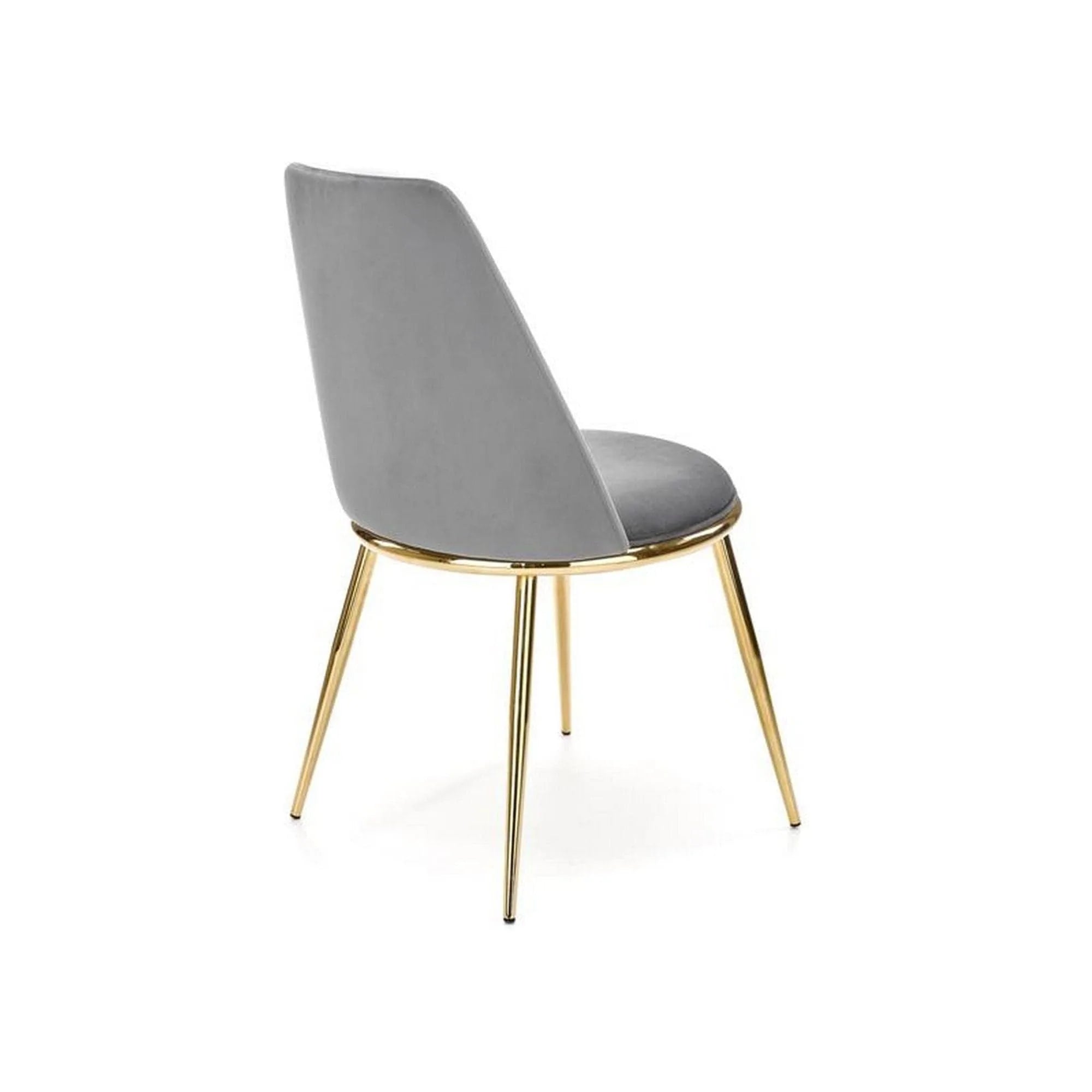 Scaun K460, gri/auriu, stofa catifelata/metal, 49x54x84 cm