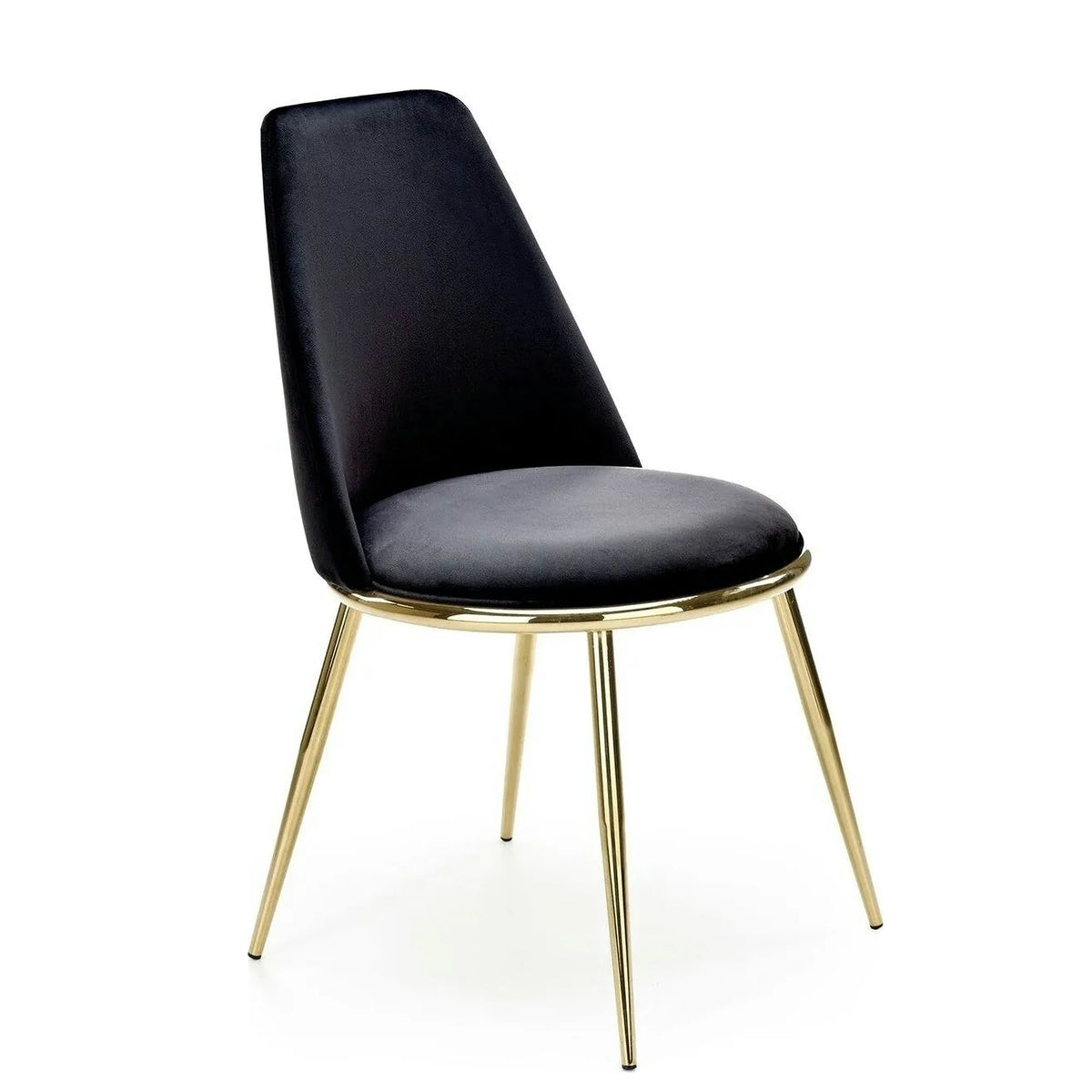 Scaun K460, negru/auriu, stofa catifelata, 49x54x84 cm