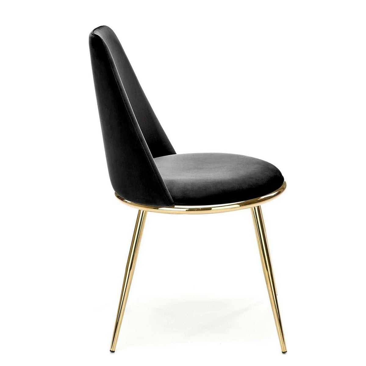 Scaun K460, negru/auriu, stofa catifelata, 49x54x84 cm