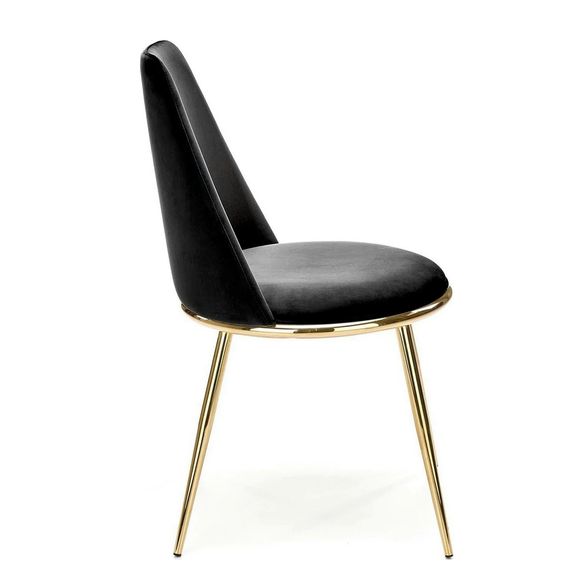Scaun K460, negru/auriu, stofa catifelata, 49x54x84 cm