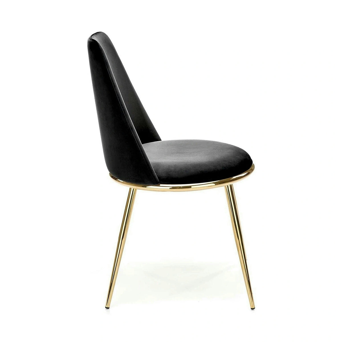 Scaun K460, negru/auriu, stofa catifelata, 49x54x84 cm