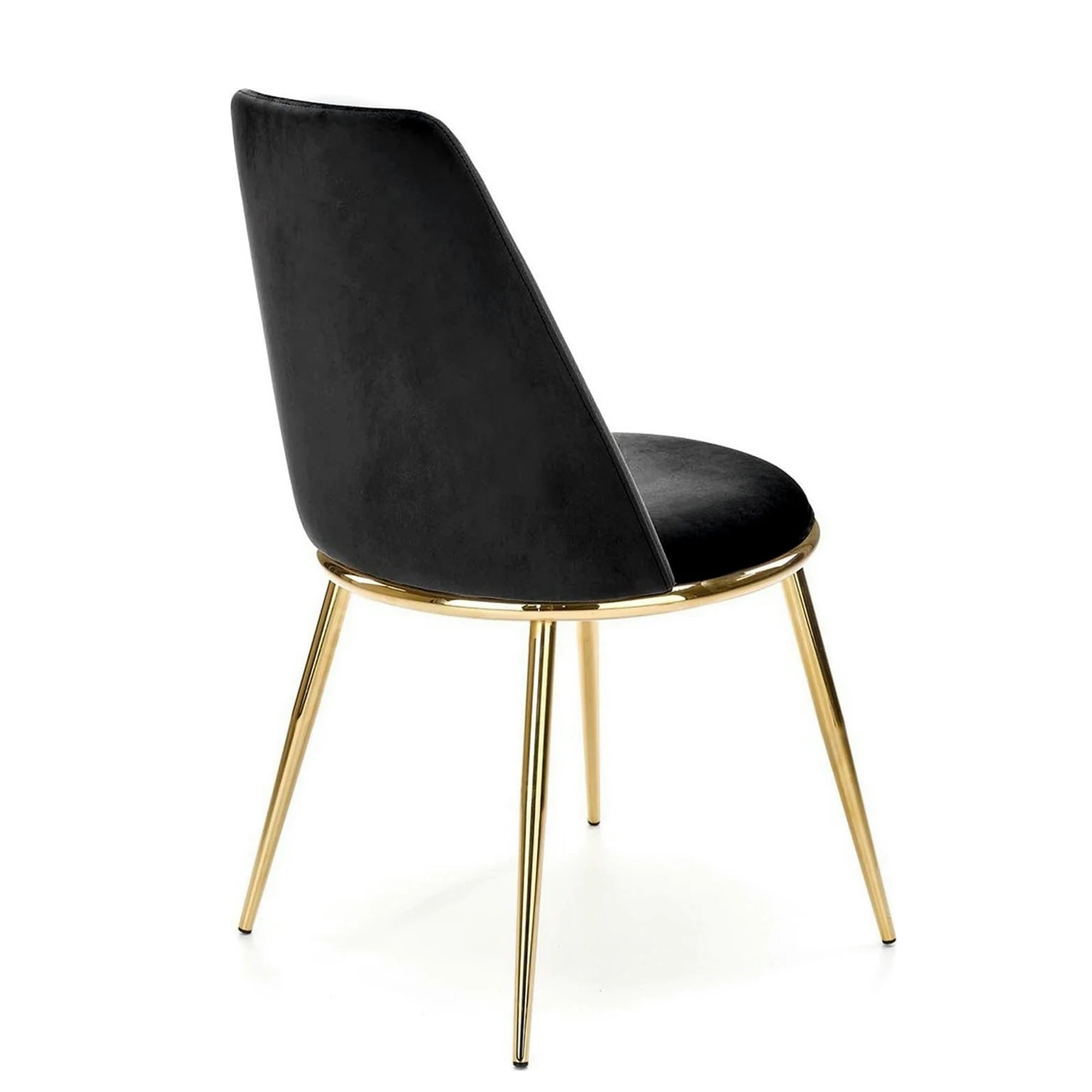 Scaun K460, negru/auriu, stofa catifelata, 49x54x84 cm