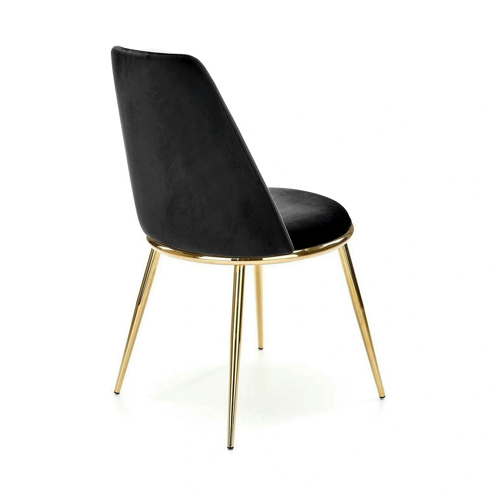 Scaun K460, negru/auriu, stofa catifelata, 49x54x84 cm