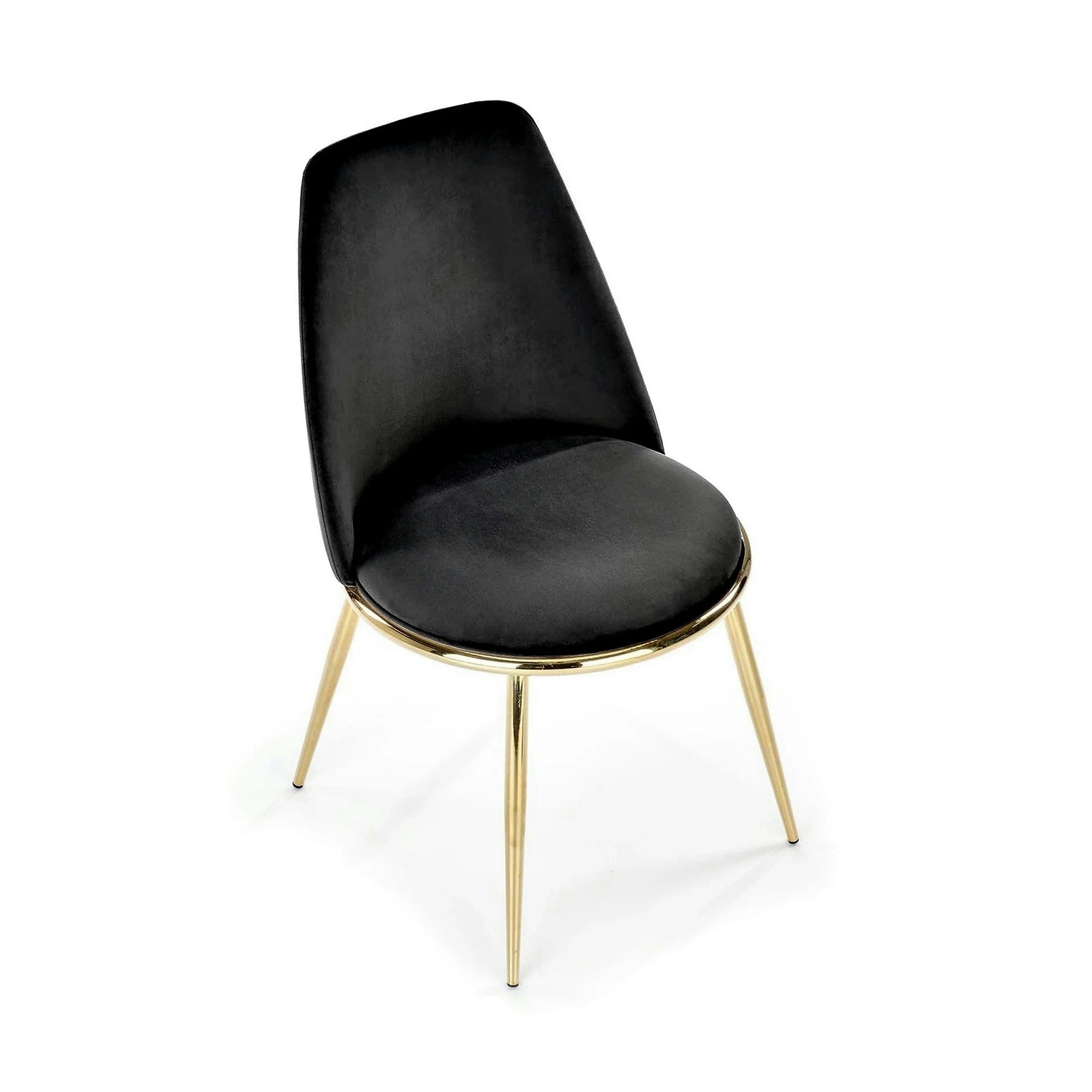 Scaun K460, negru/auriu, stofa catifelata, 49x54x84 cm