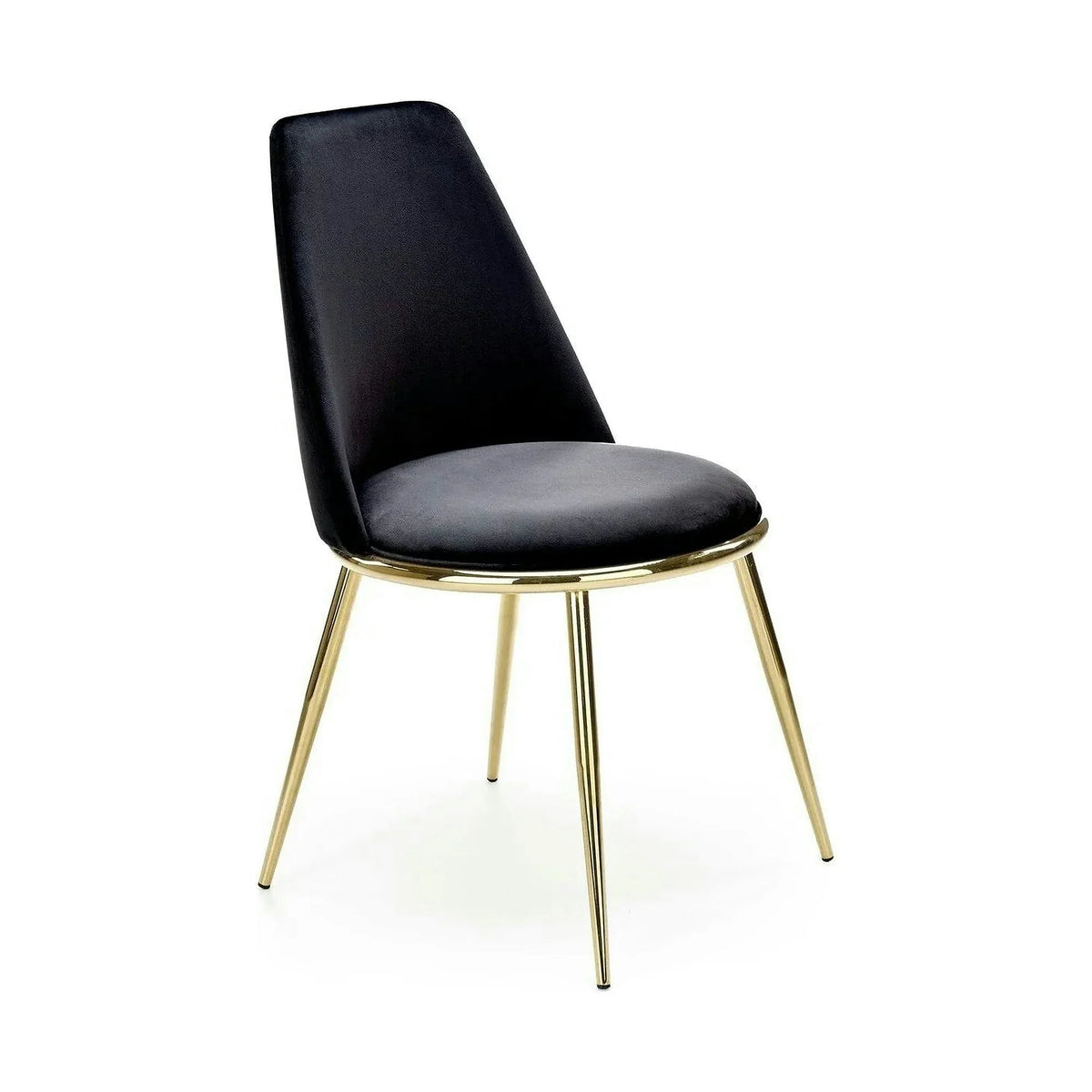 Scaun K460, negru/auriu, stofa catifelata, 49x54x84 cm