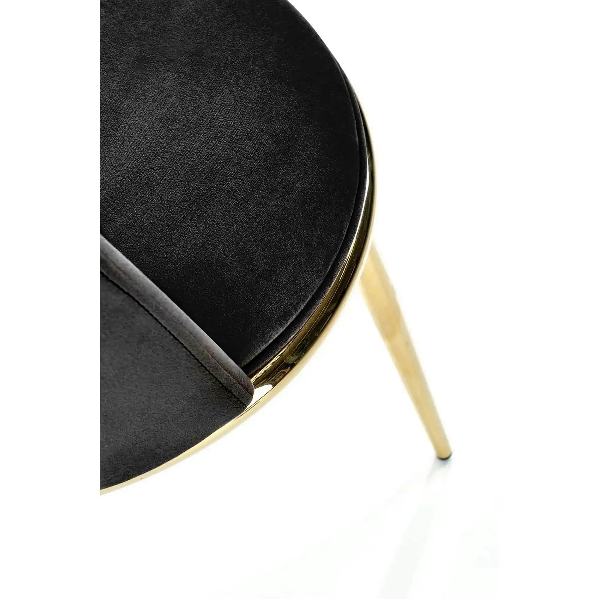 Scaun K460, negru/auriu, stofa catifelata, 49x54x84 cm