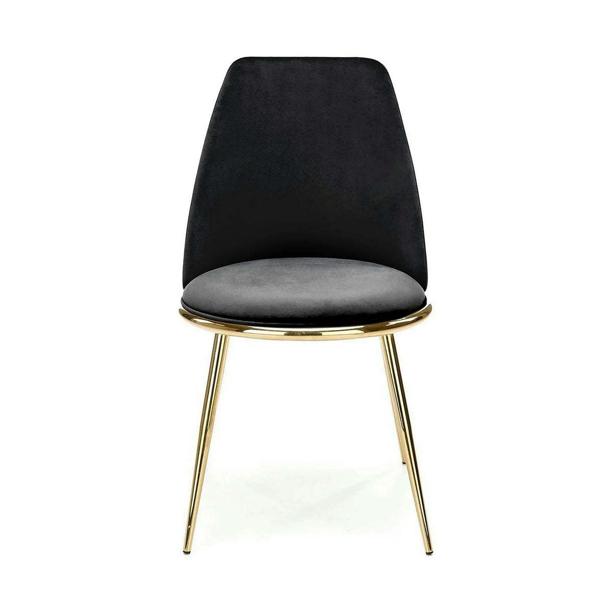 Scaun K460, negru/auriu, stofa catifelata, 49x54x84 cm