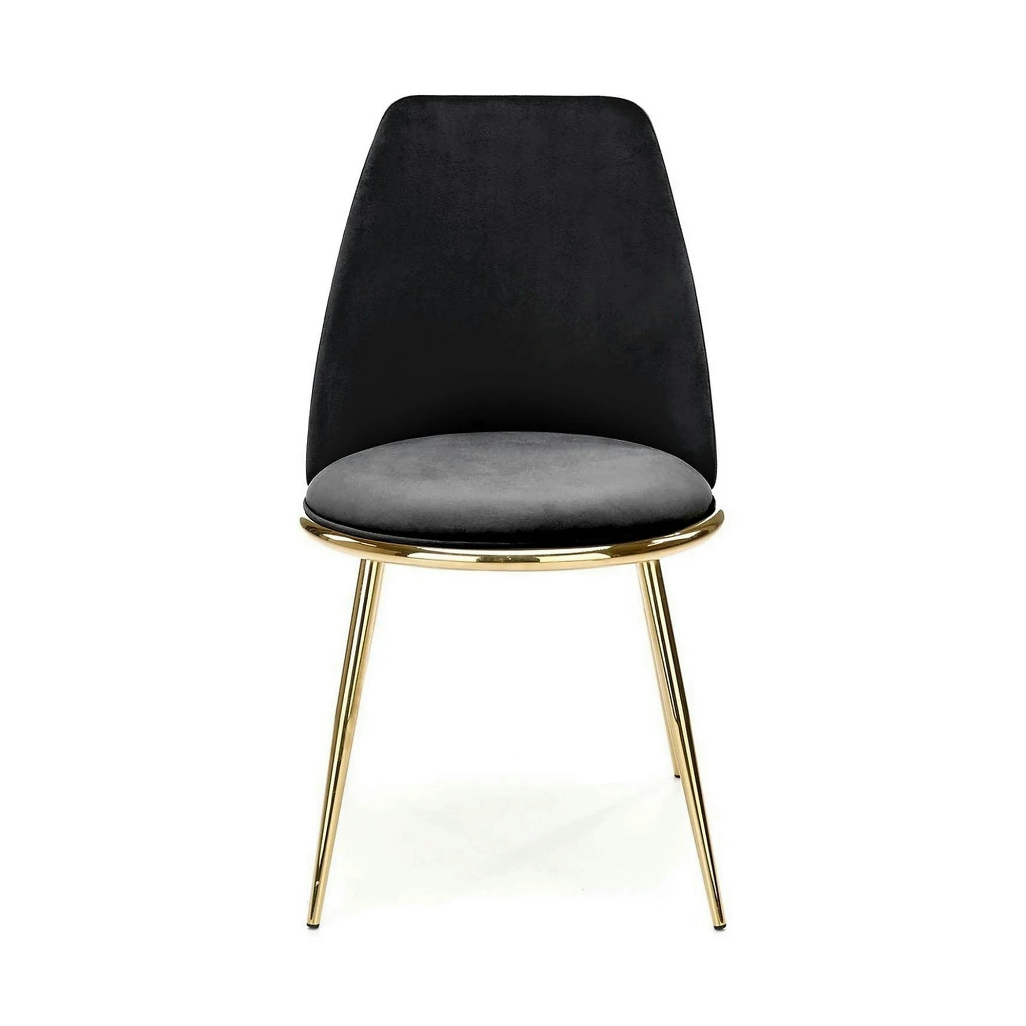 Scaun K460, negru/auriu, stofa catifelata, 49x54x84 cm