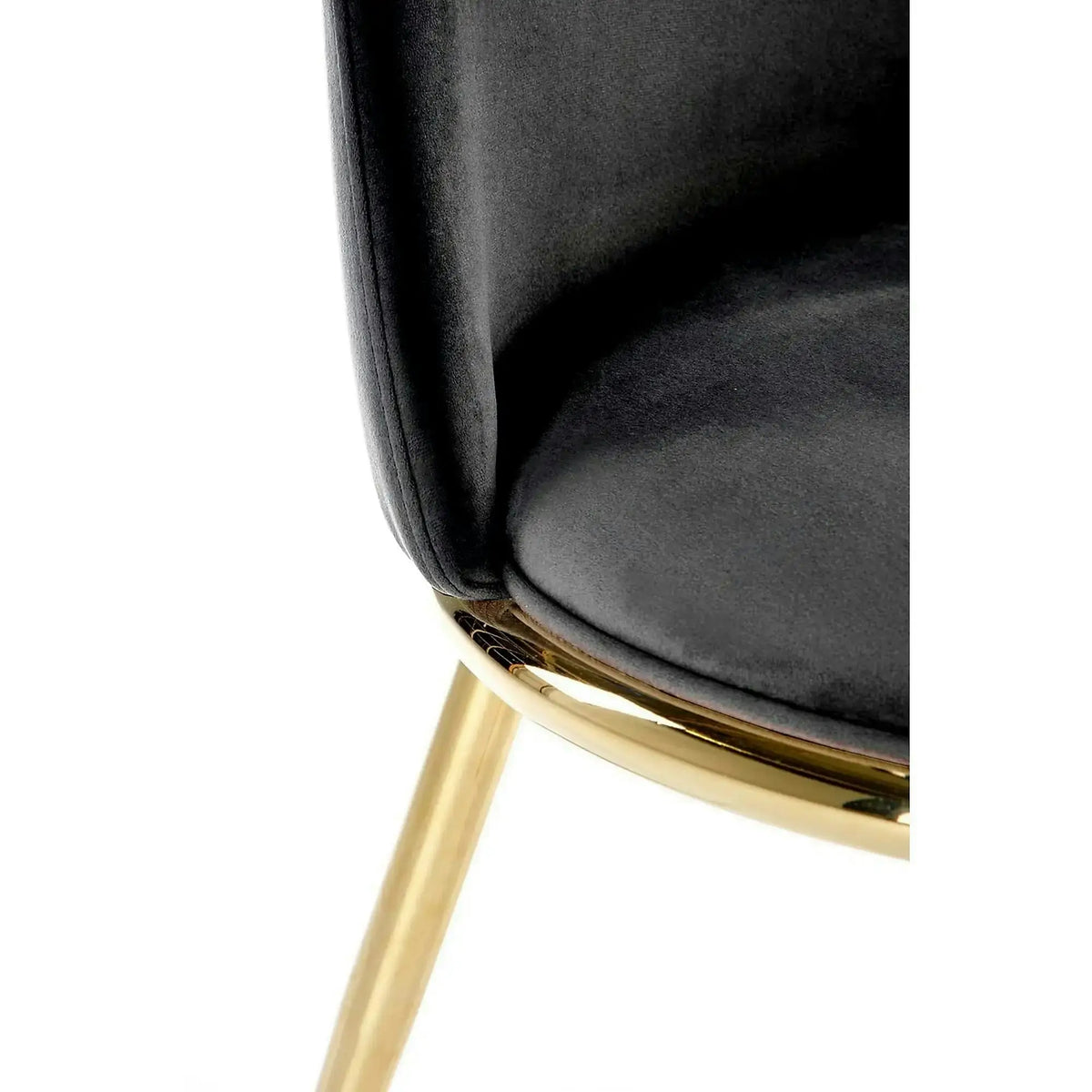 Scaun K460, negru/auriu, stofa catifelata, 49x54x84 cm