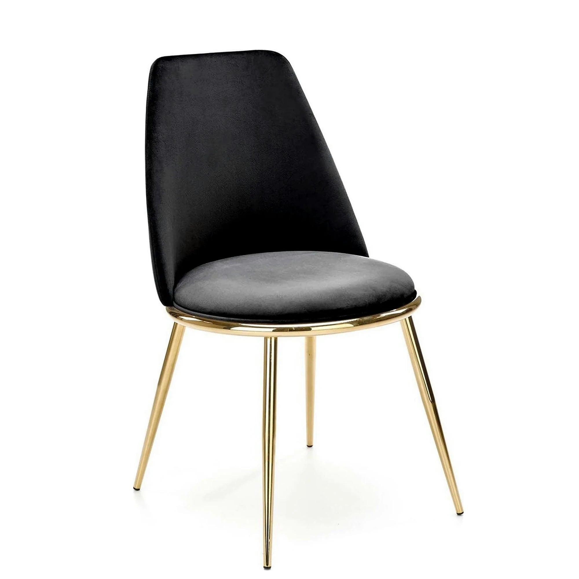 Scaun K460, negru/auriu, stofa catifelata, 49x54x84 cm