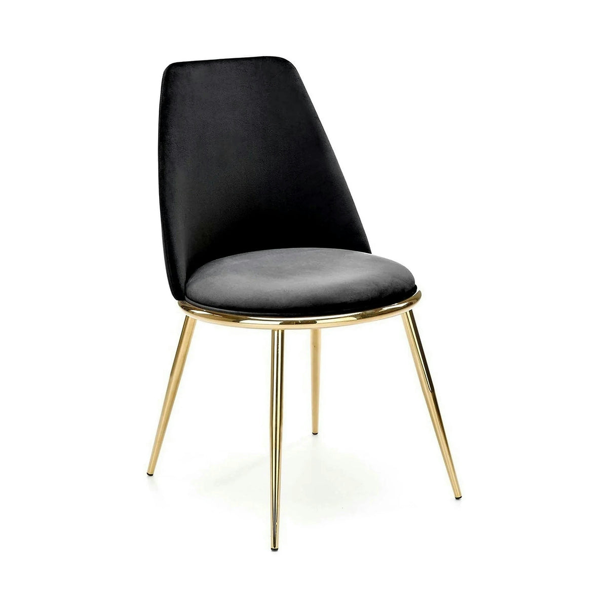Scaun K460, negru/auriu, stofa catifelata, 49x54x84 cm