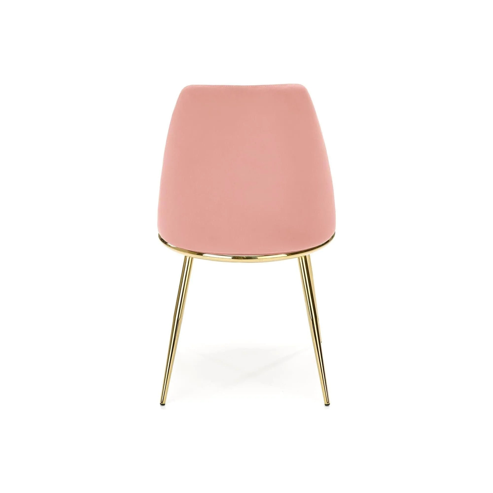 Scaun K460, roz/auriu, stofa catifelata/metal, 49x54x84 cm
