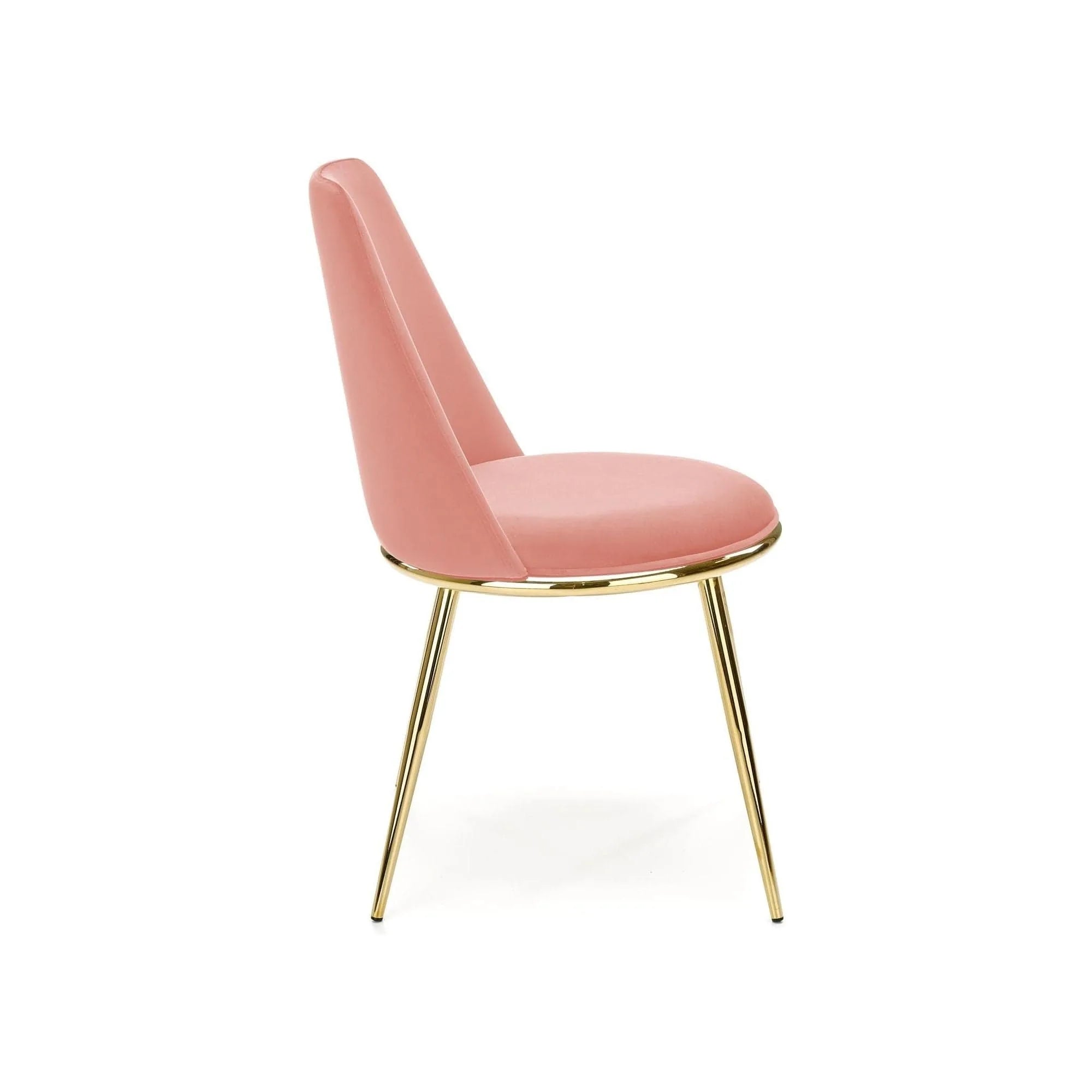 Scaun K460, roz/auriu, stofa catifelata/metal, 49x54x84 cm
