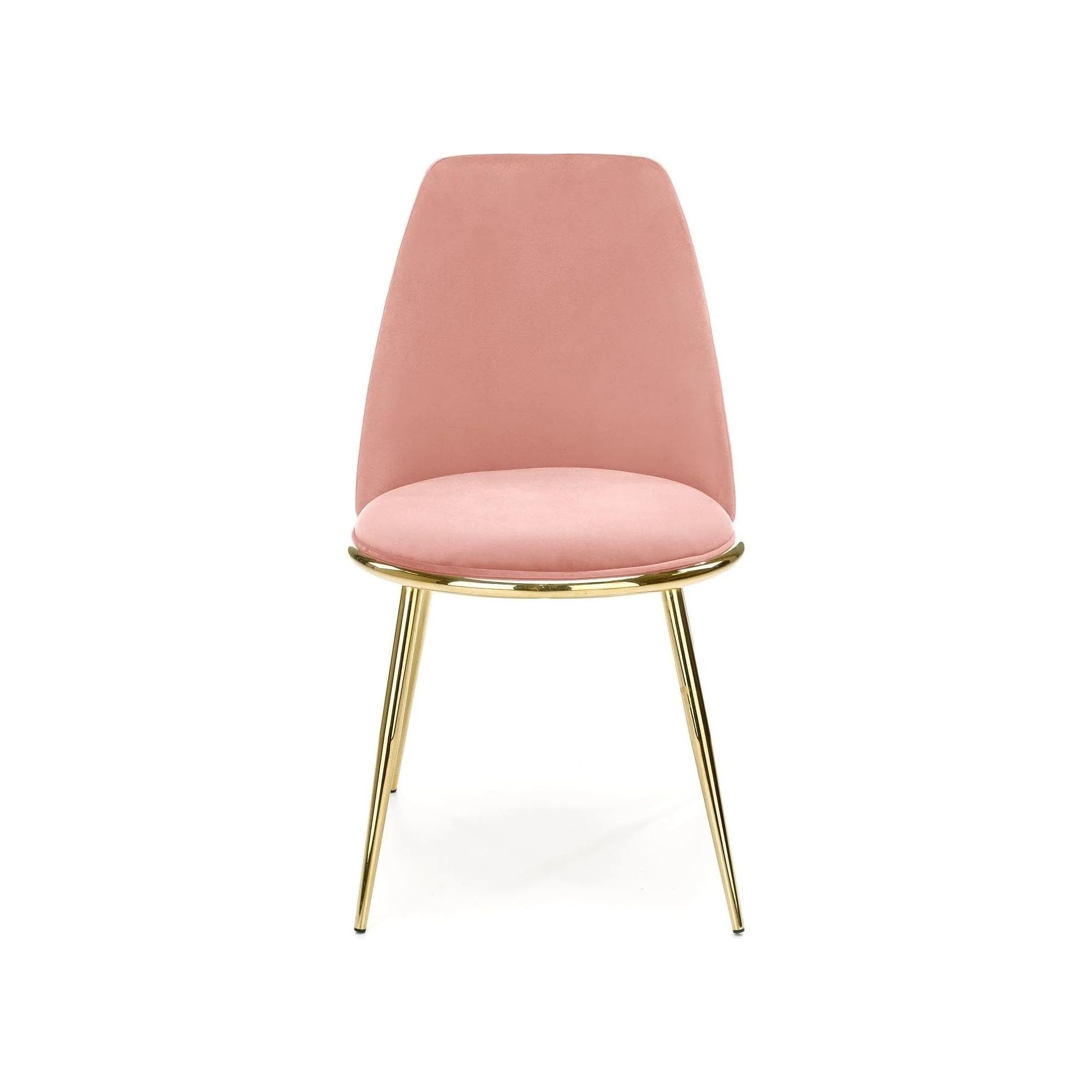 Scaun K460, roz/auriu, stofa catifelata/metal, 49x54x84 cm