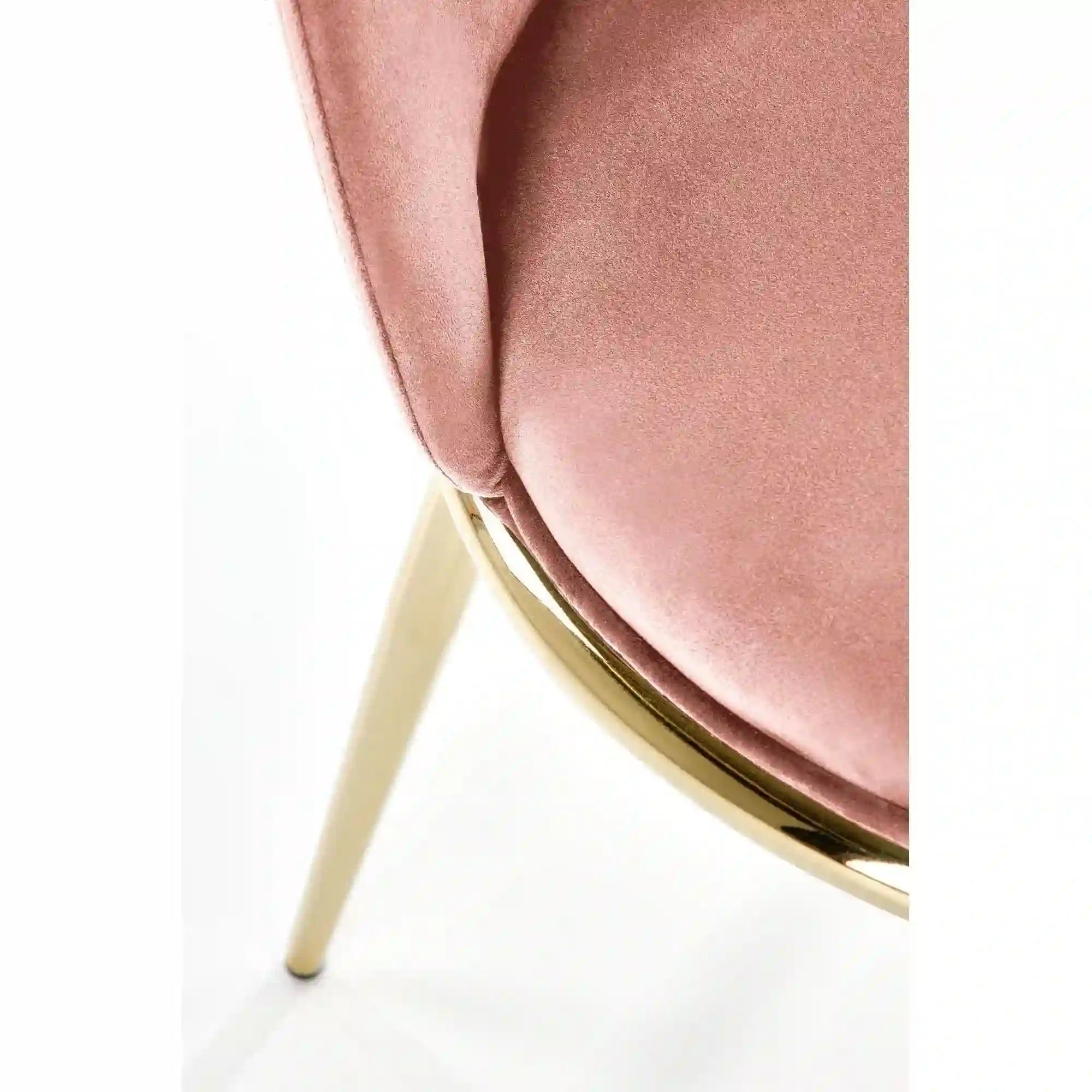 Scaun K460, roz/auriu, stofa catifelata/metal, 49x54x84 cm