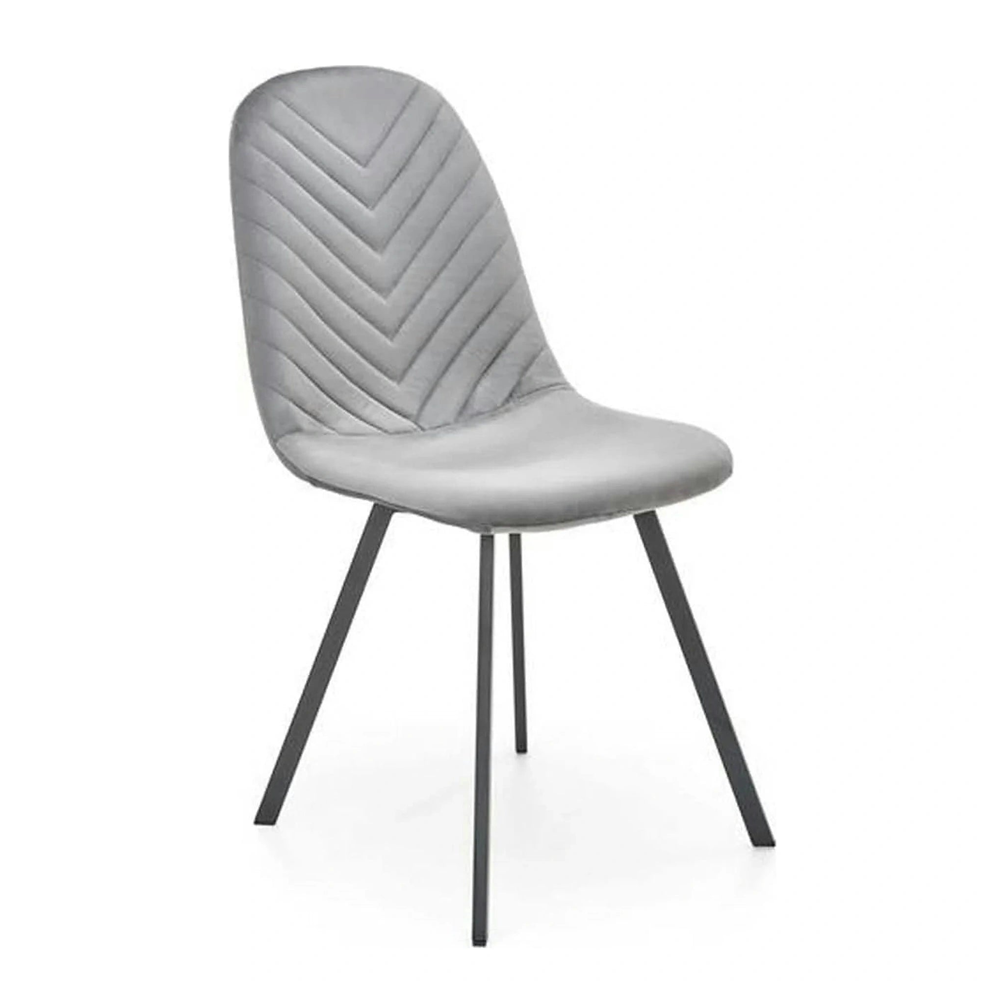 Scaun K462, gri/negru, stofa catifelata/metal, 45x57x82 cm