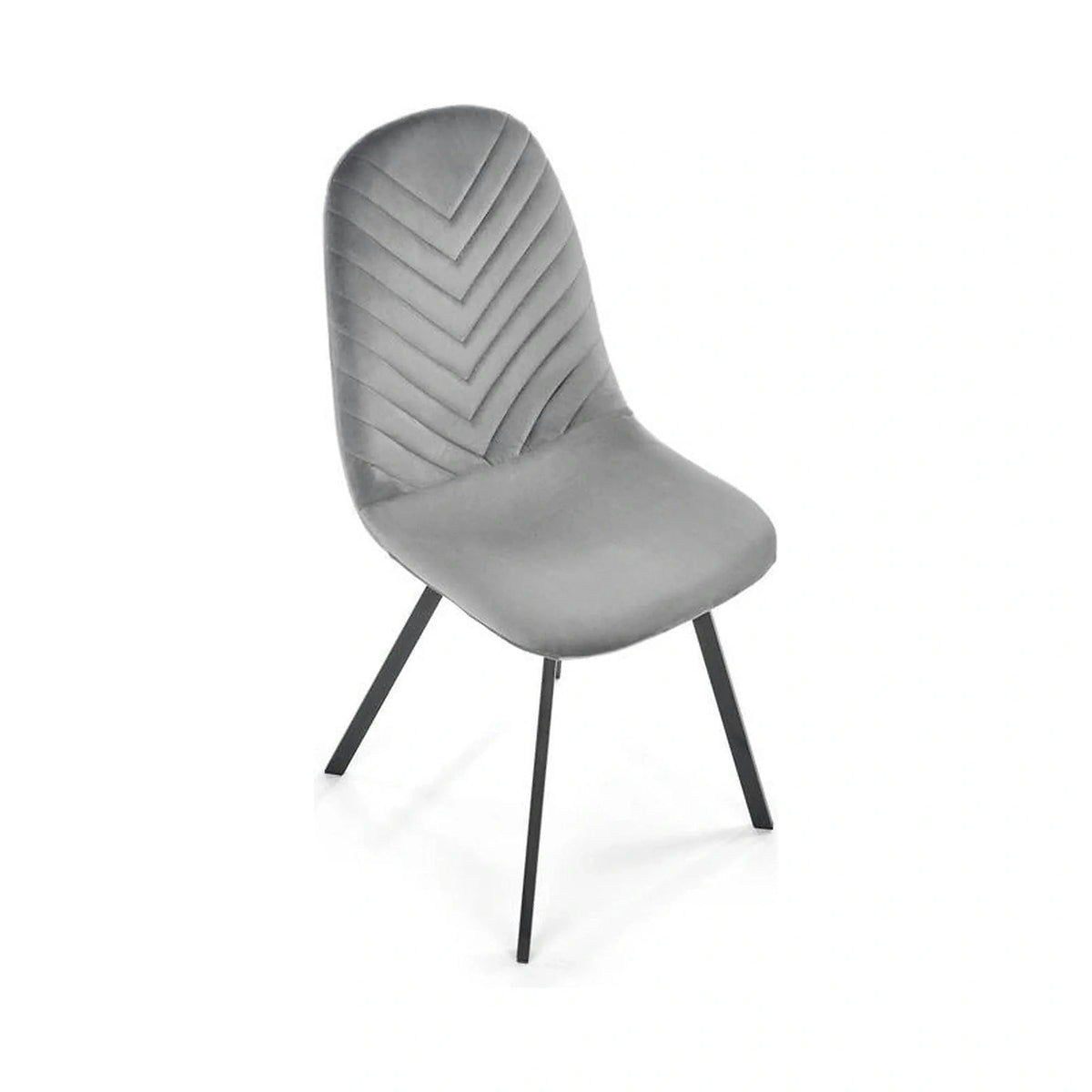 Scaun K462, gri/negru, stofa catifelata/metal, 45x57x82 cm