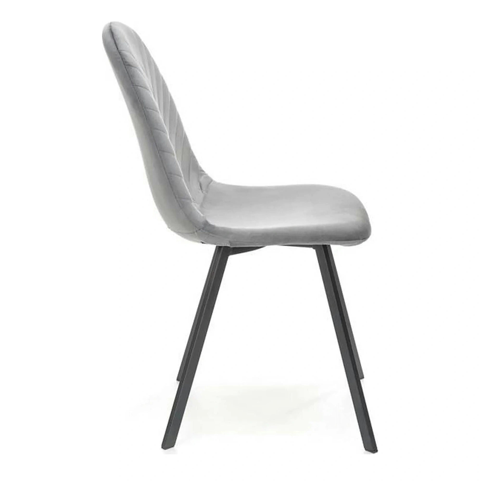 Scaun K462, gri/negru, stofa catifelata/metal, 45x57x82 cm