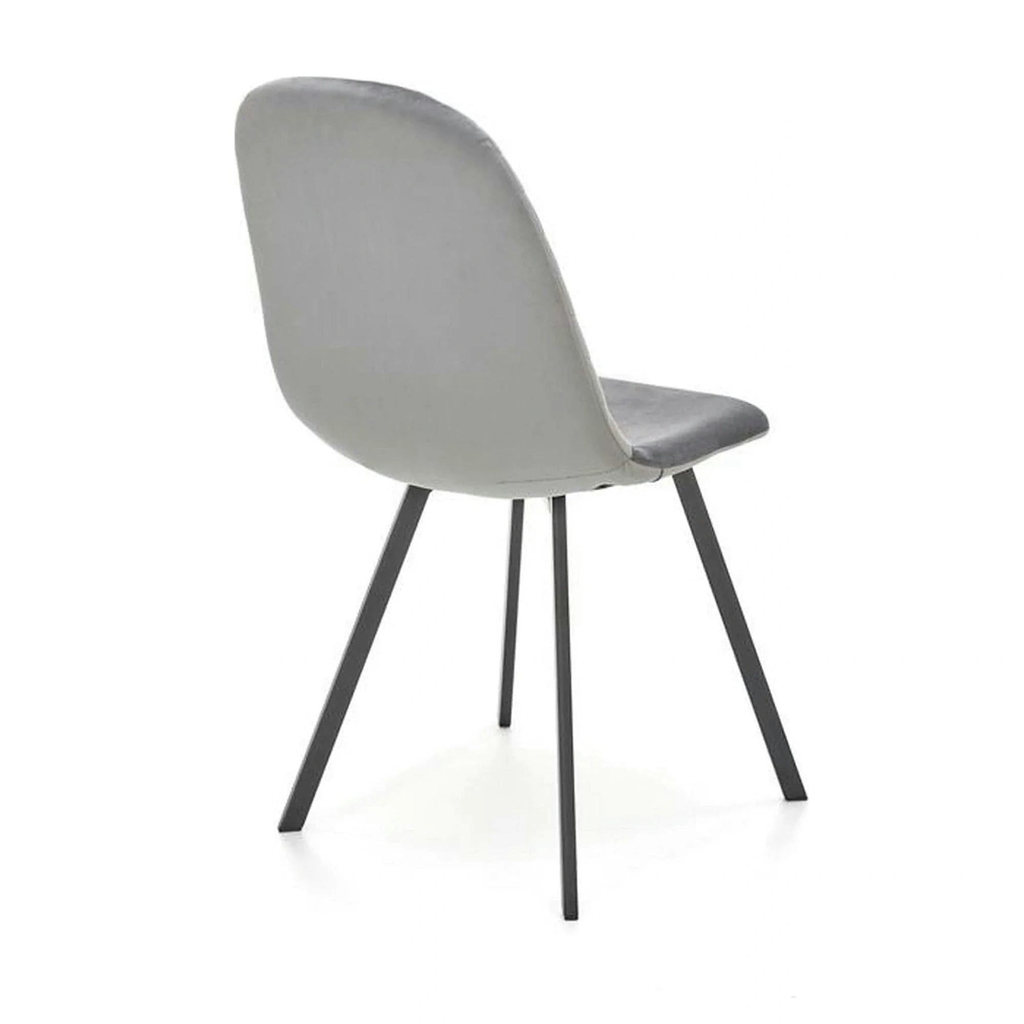 Scaun K462, gri/negru, stofa catifelata/metal, 45x57x82 cm