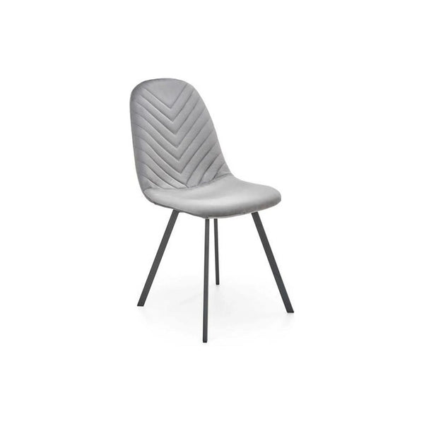 Scaun K462, gri/negru, stofa catifelata/metal, 45x57x82 cm