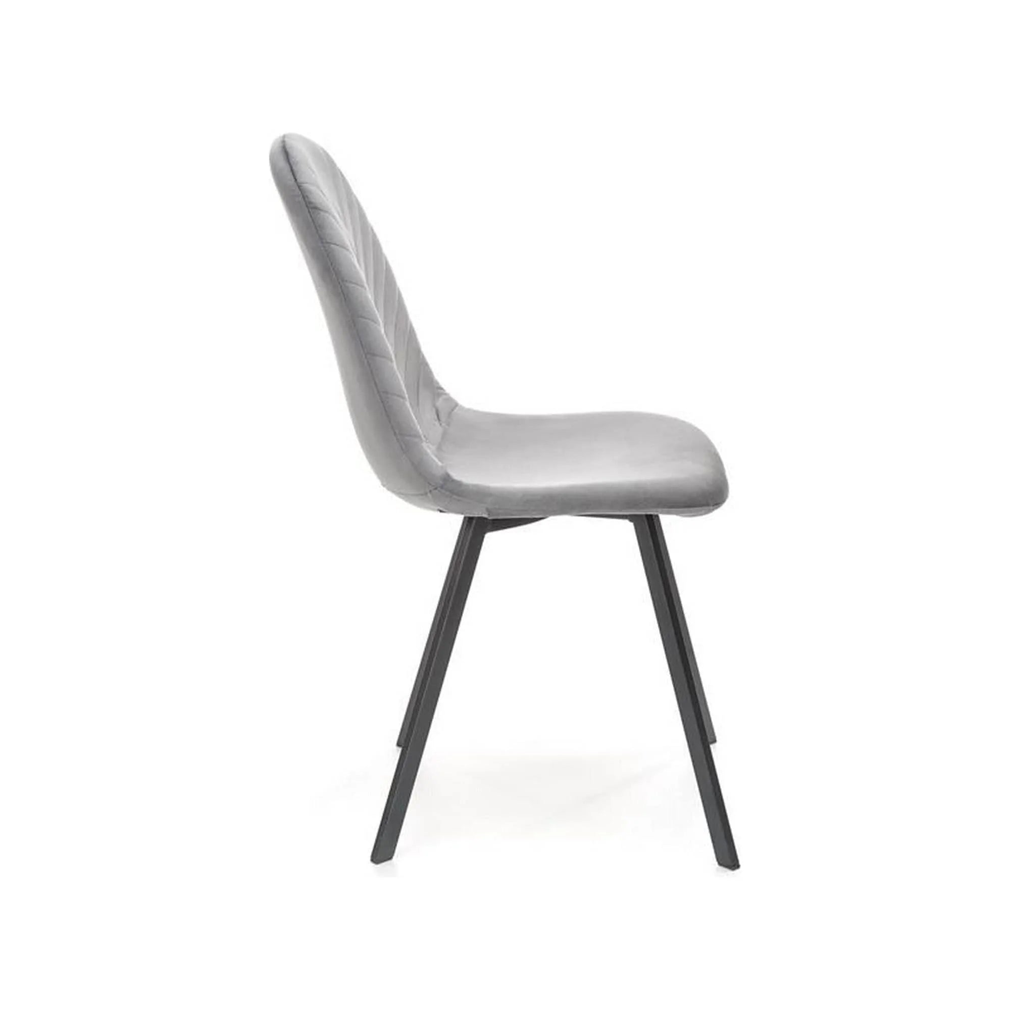 Scaun K462, gri/negru, stofa catifelata/metal, 45x57x82 cm