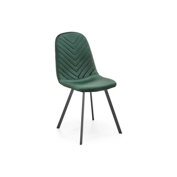 Scaun K462, verde inchis/negru, stofa catifelata/metal, 45x57x82 cm