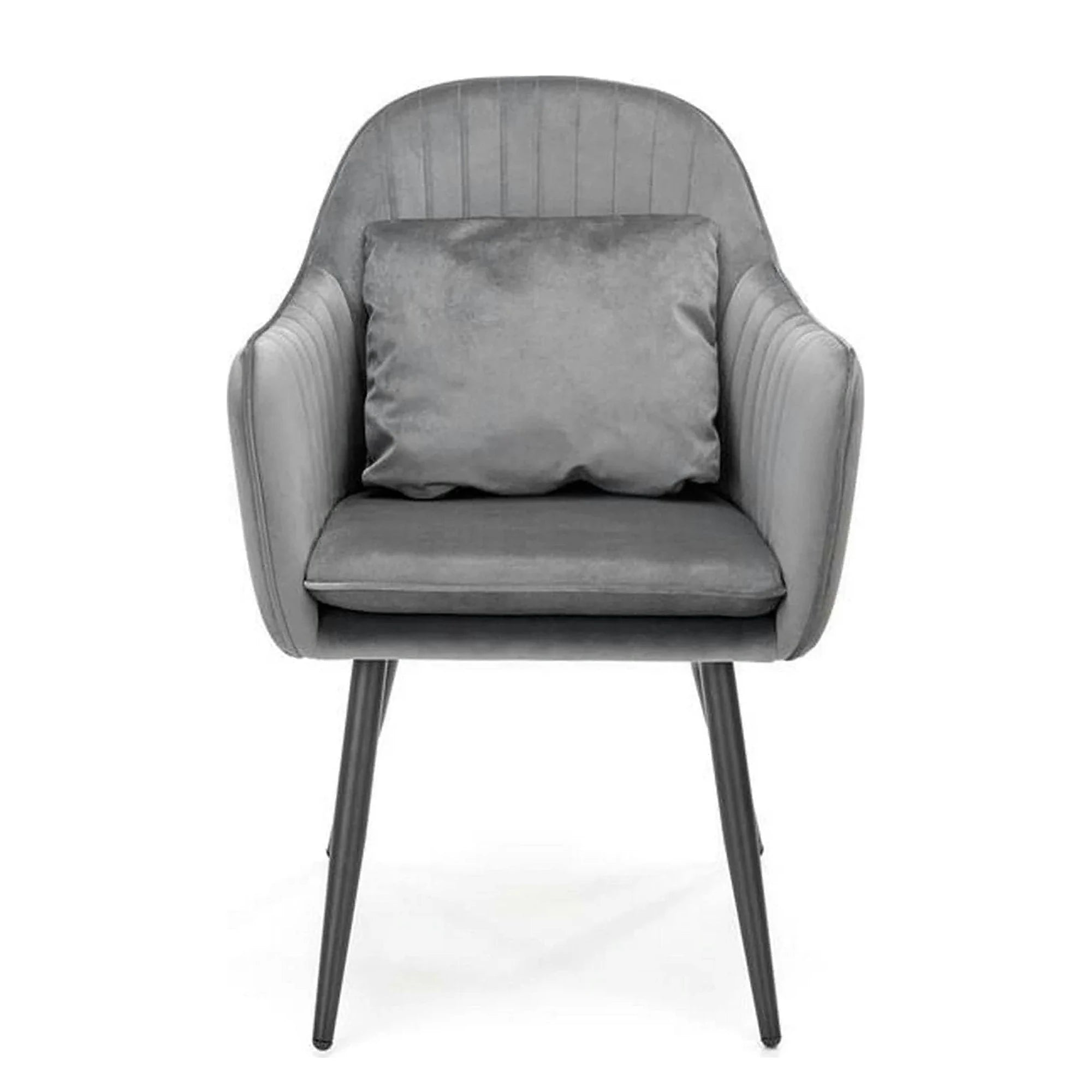 Scaun K464, gri/negru, stofa catifelata/metal, 58x59x84 cm