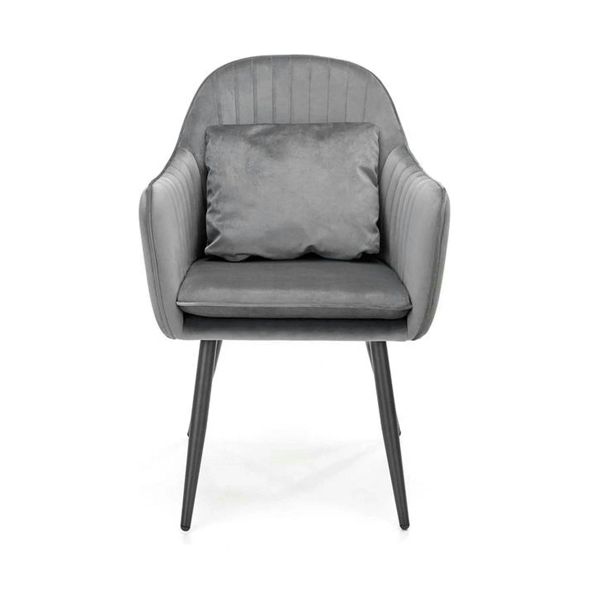 Scaun K464, gri/negru, stofa catifelata/metal, 58x59x84 cm