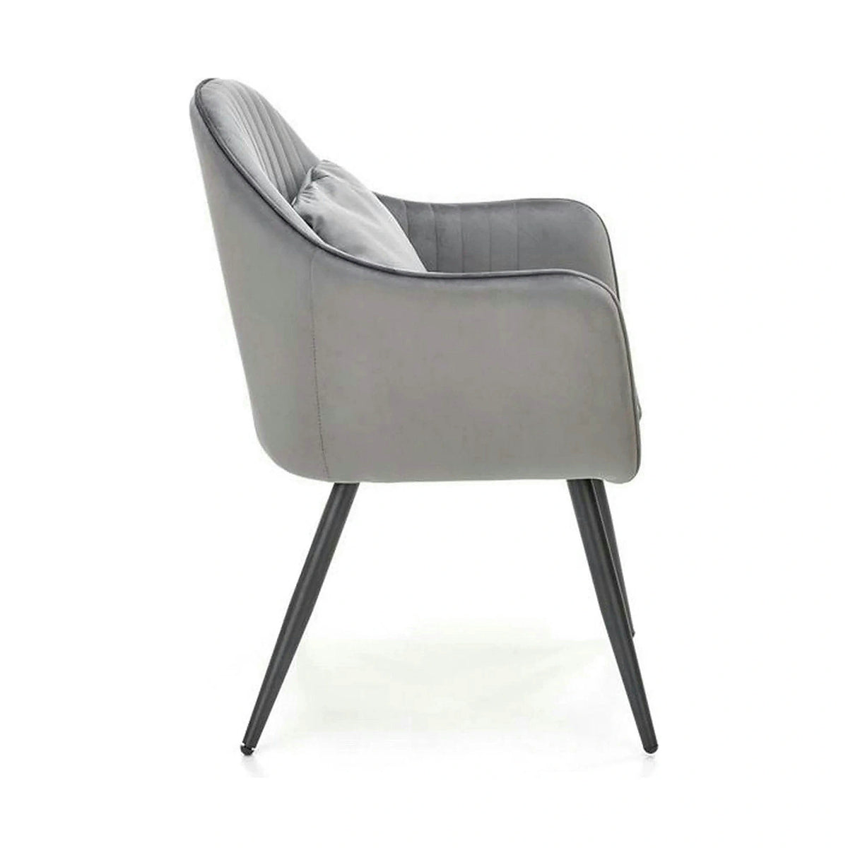Scaun K464, gri/negru, stofa catifelata/metal, 58x59x84 cm
