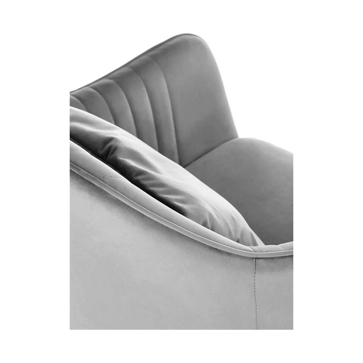 Scaun K464, gri/negru, stofa catifelata/metal, 58x59x84 cm