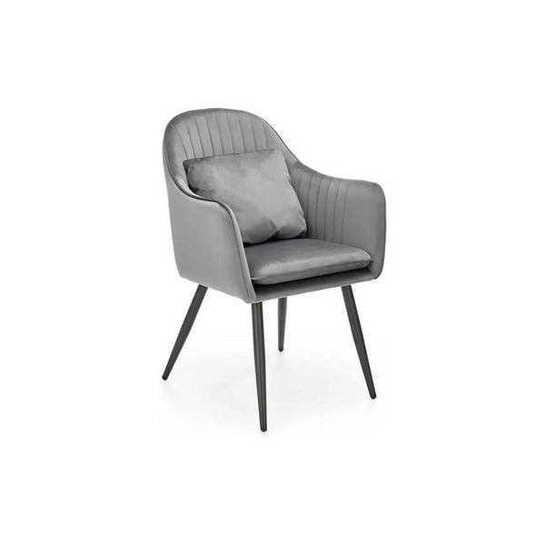 Scaun K464, gri/negru, stofa catifelata/metal, 58x59x84 cm