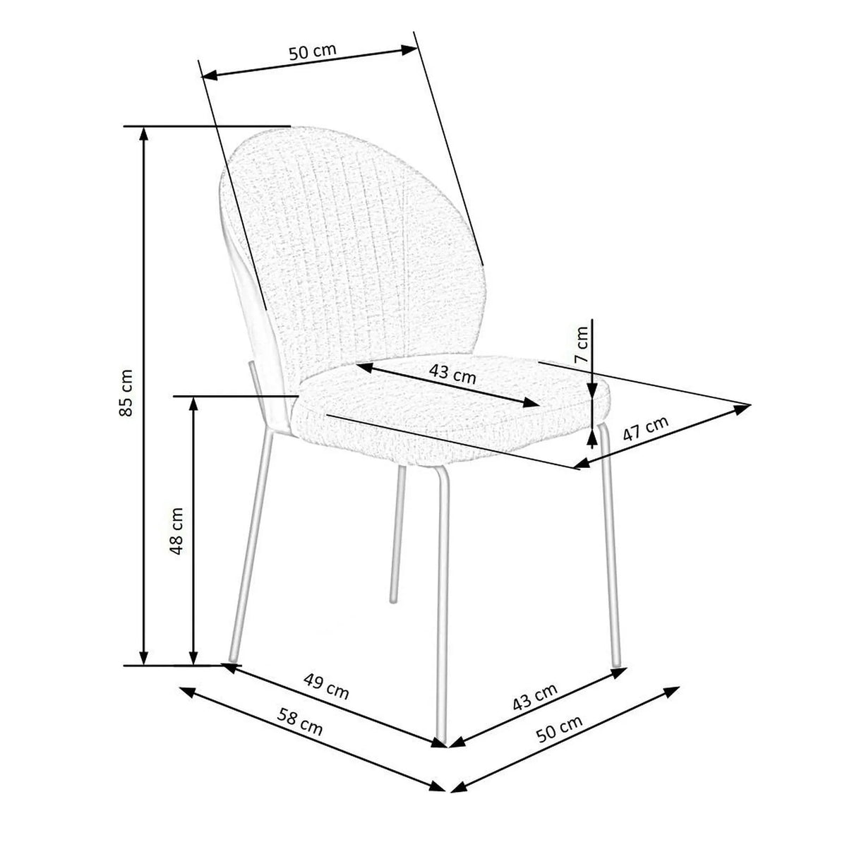 Scaun K471, gri/negru, stofa/piele ecologica, 50x58x85 cm