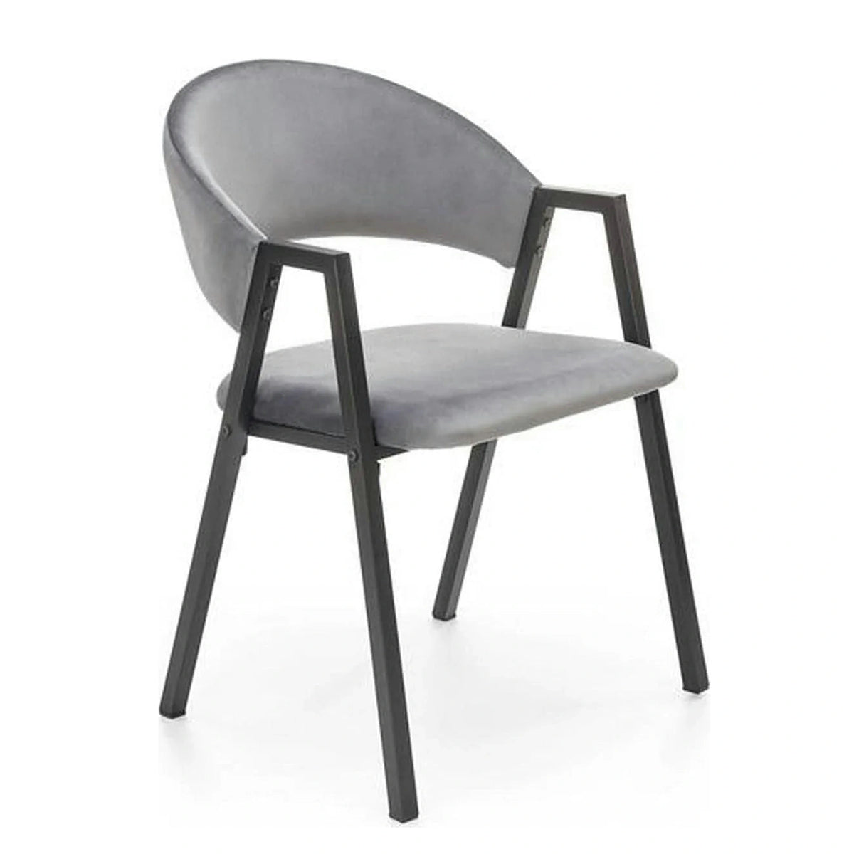 Scaun K473, stofa catifelata gri, 54x58x82 cm