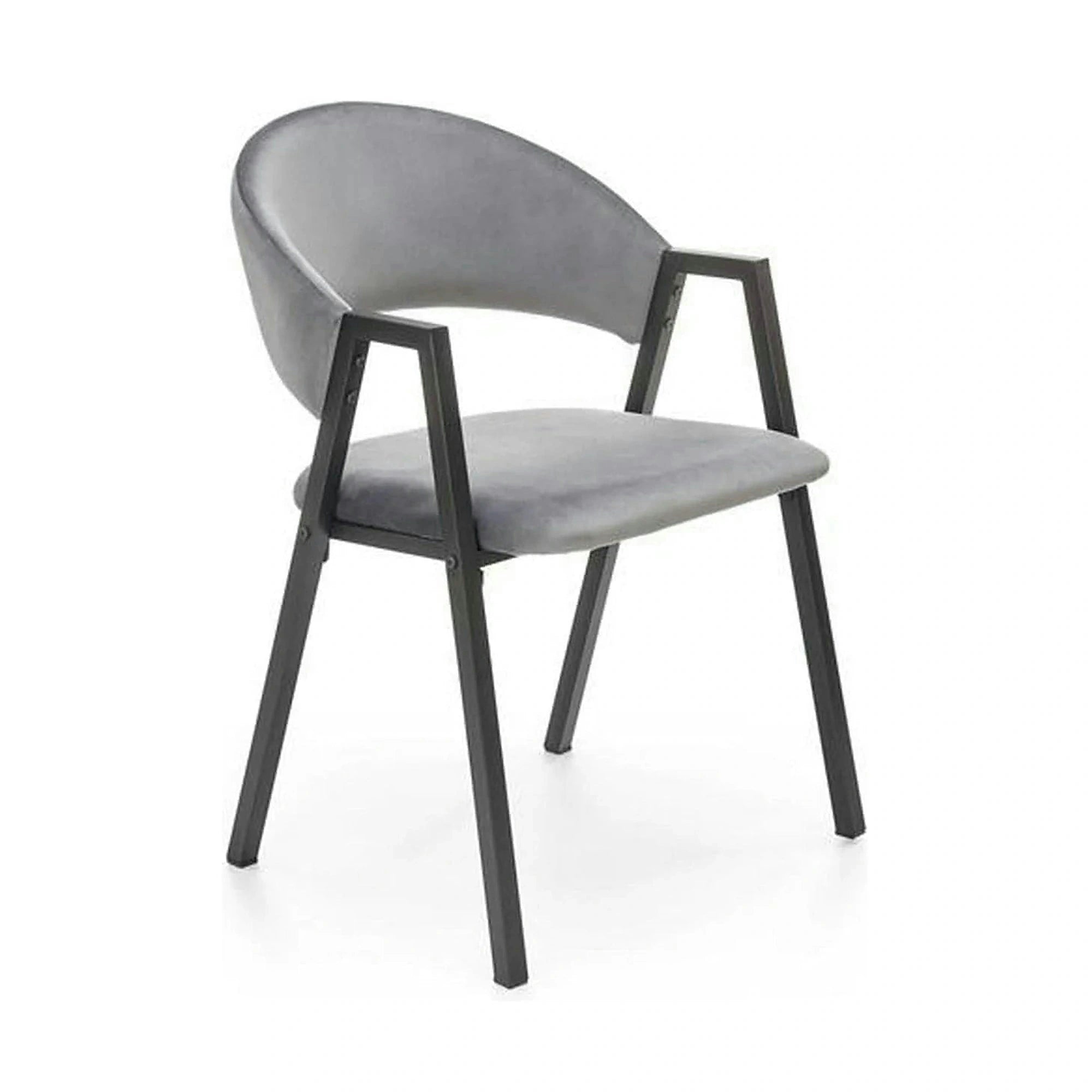 Scaun K473, stofa catifelata gri, 54x58x82 cm