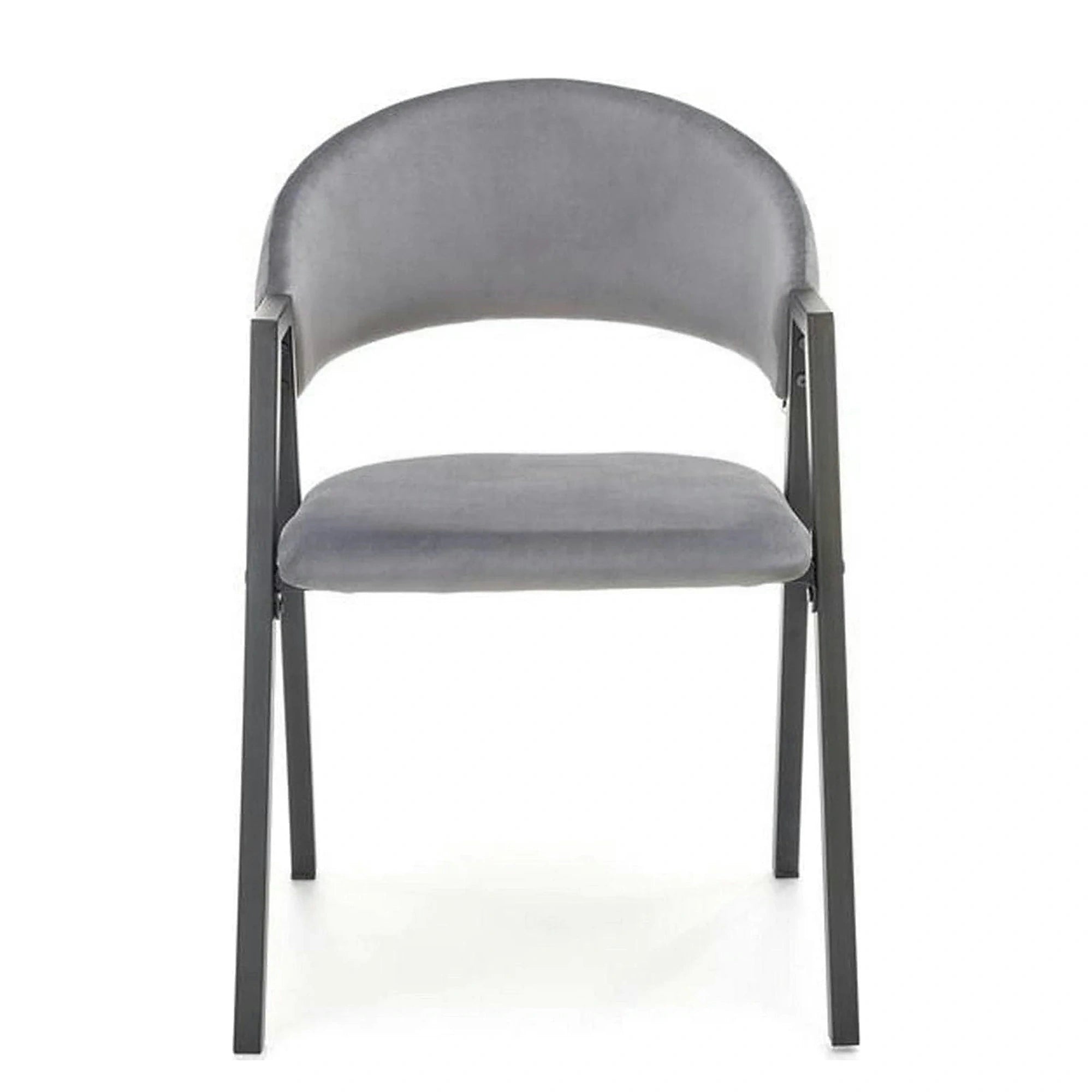 Scaun K473, stofa catifelata gri, 54x58x82 cm