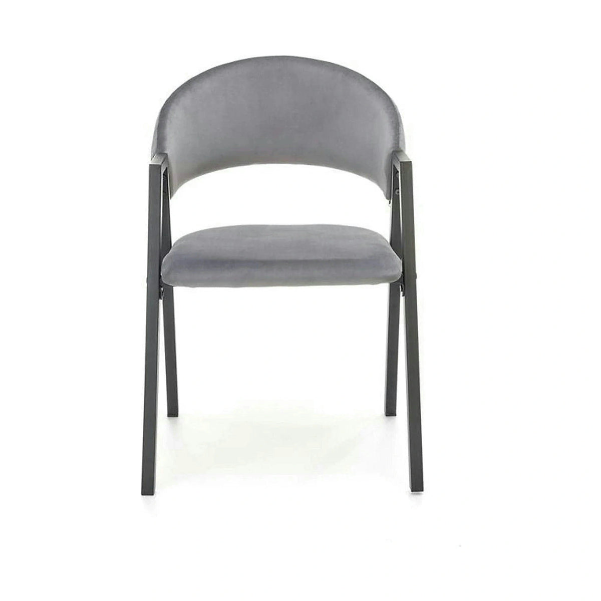 Scaun K473, stofa catifelata gri, 54x58x82 cm