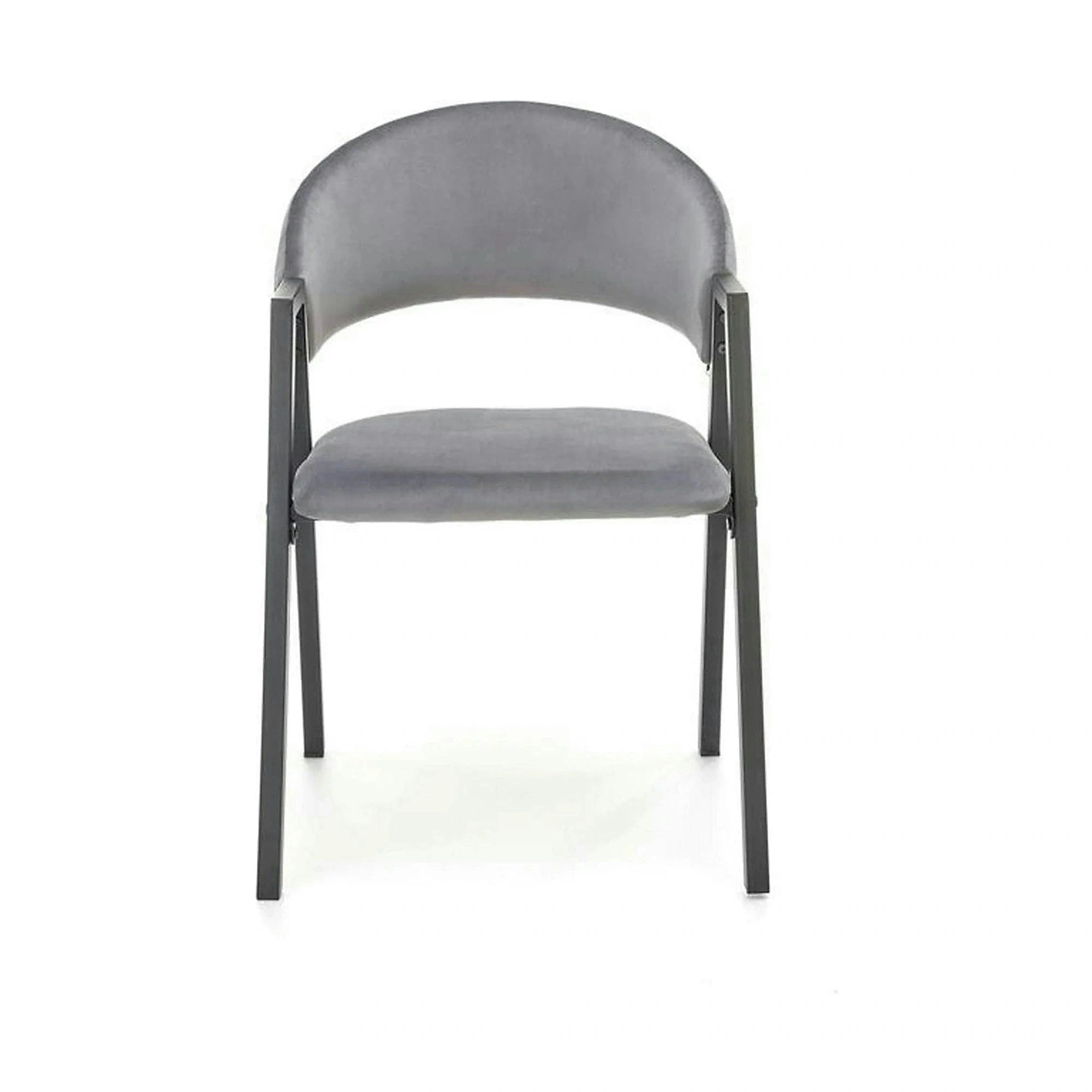 Scaun K473, stofa catifelata gri, 54x58x82 cm