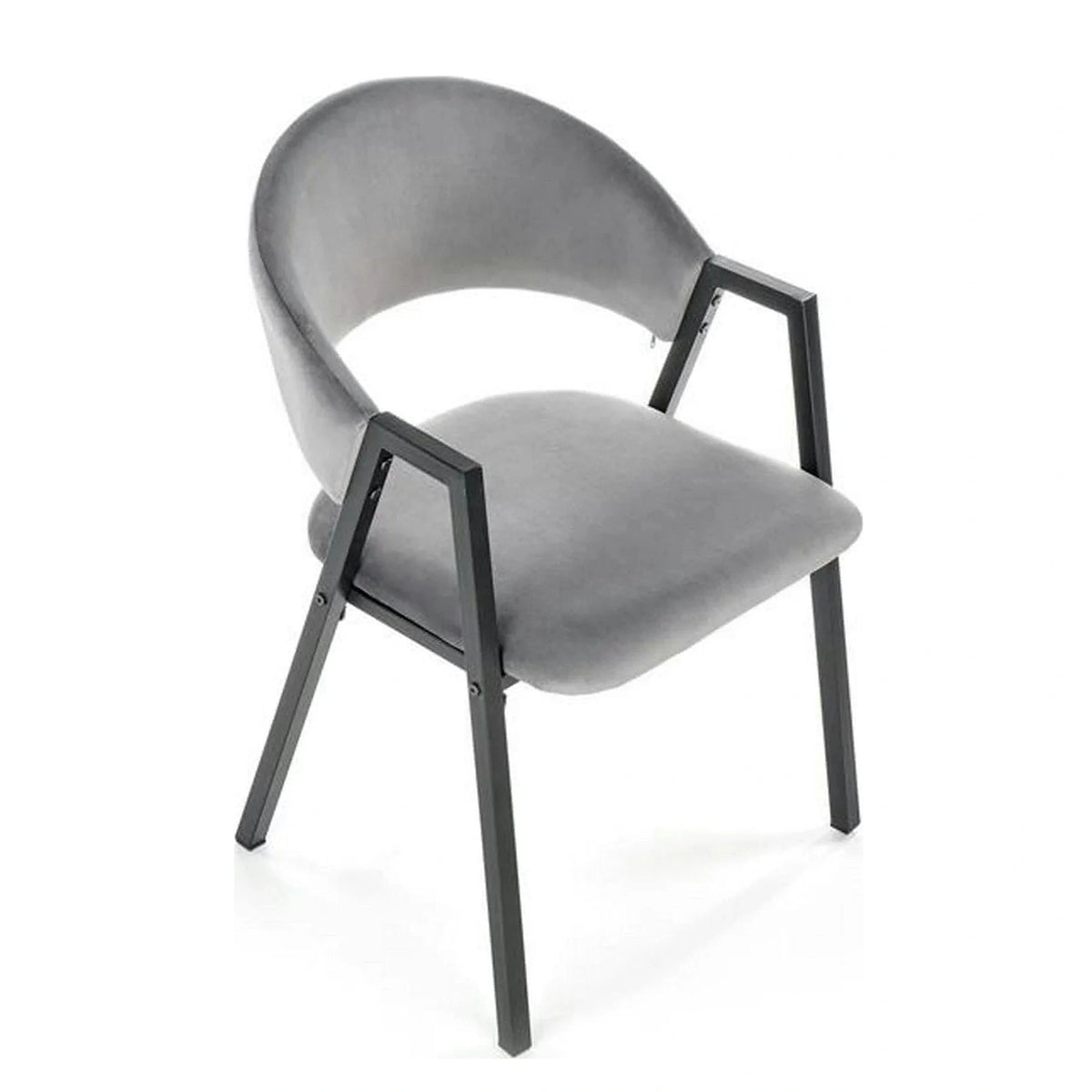 Scaun K473, stofa catifelata gri, 54x58x82 cm