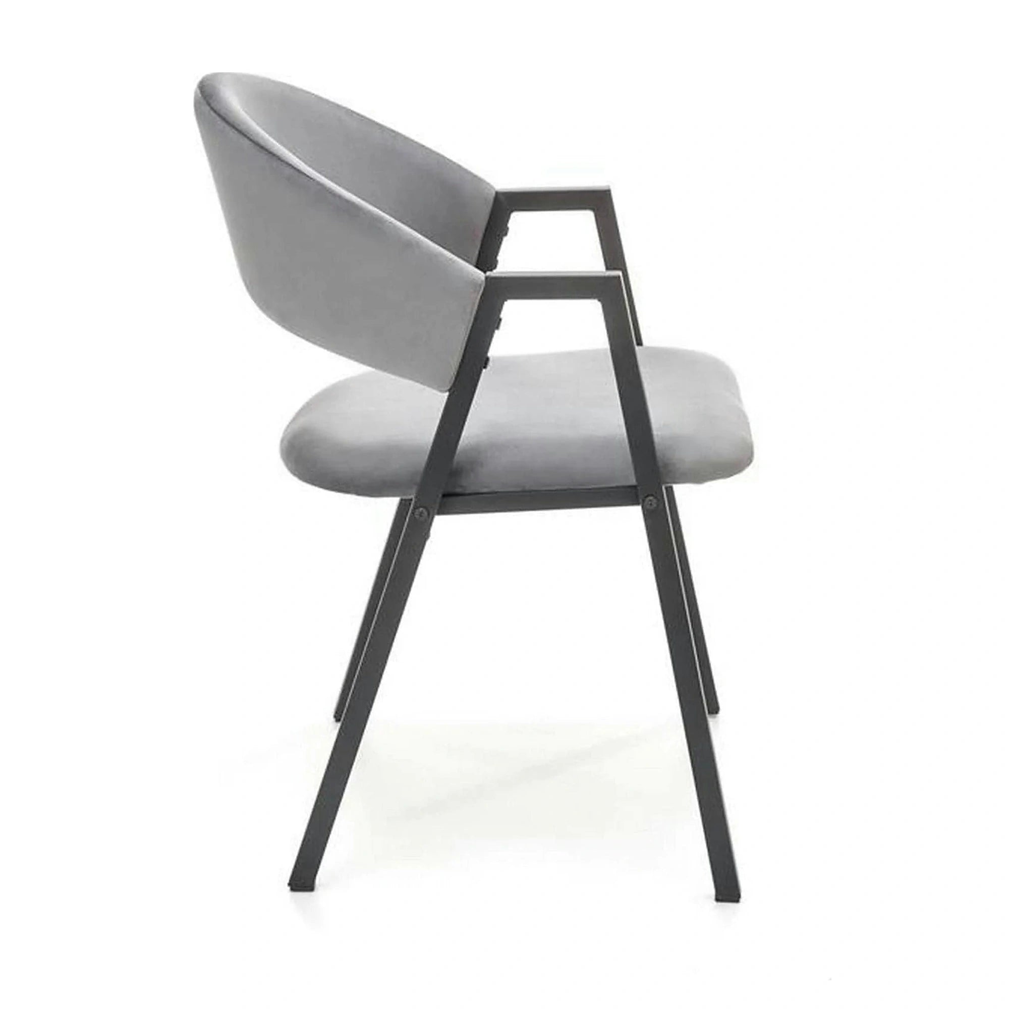 Scaun K473, stofa catifelata gri, 54x58x82 cm