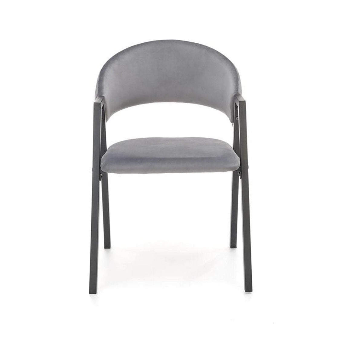 Scaun K473, stofa catifelata gri, 54x58x82 cm