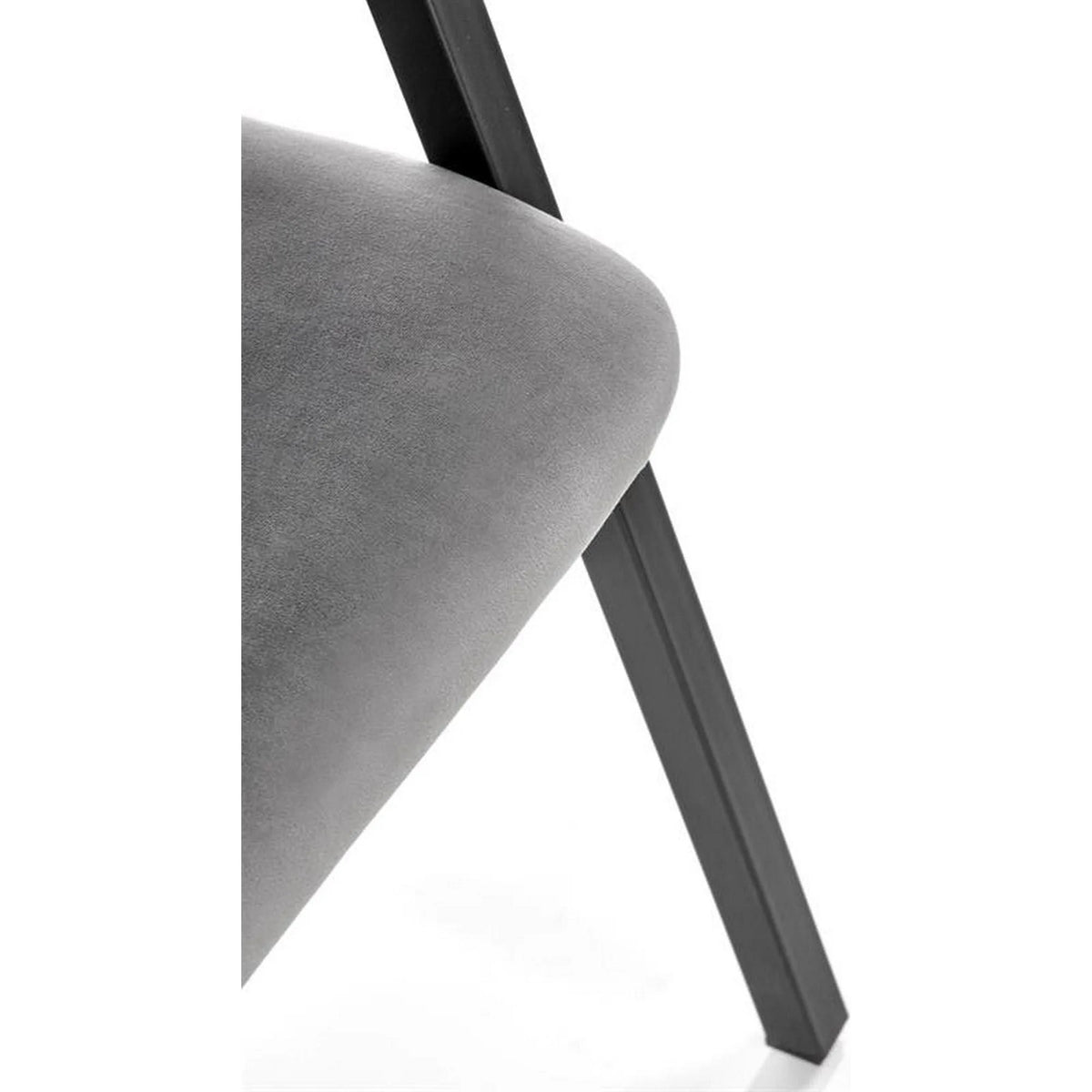 Scaun K473, stofa catifelata gri, 54x58x82 cm