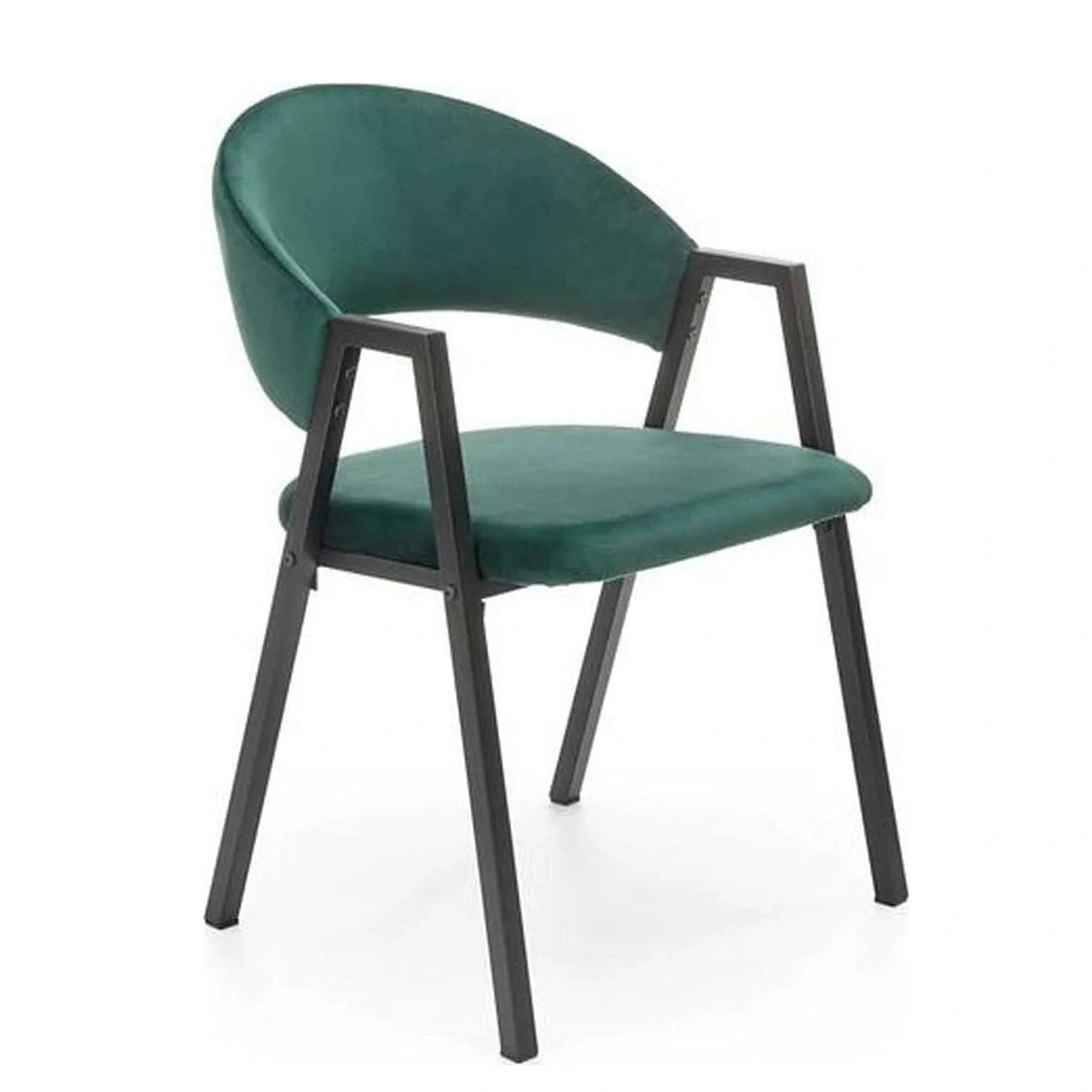 Scaun K473, stofa catifelata verde inchis, 54x58x82 cm