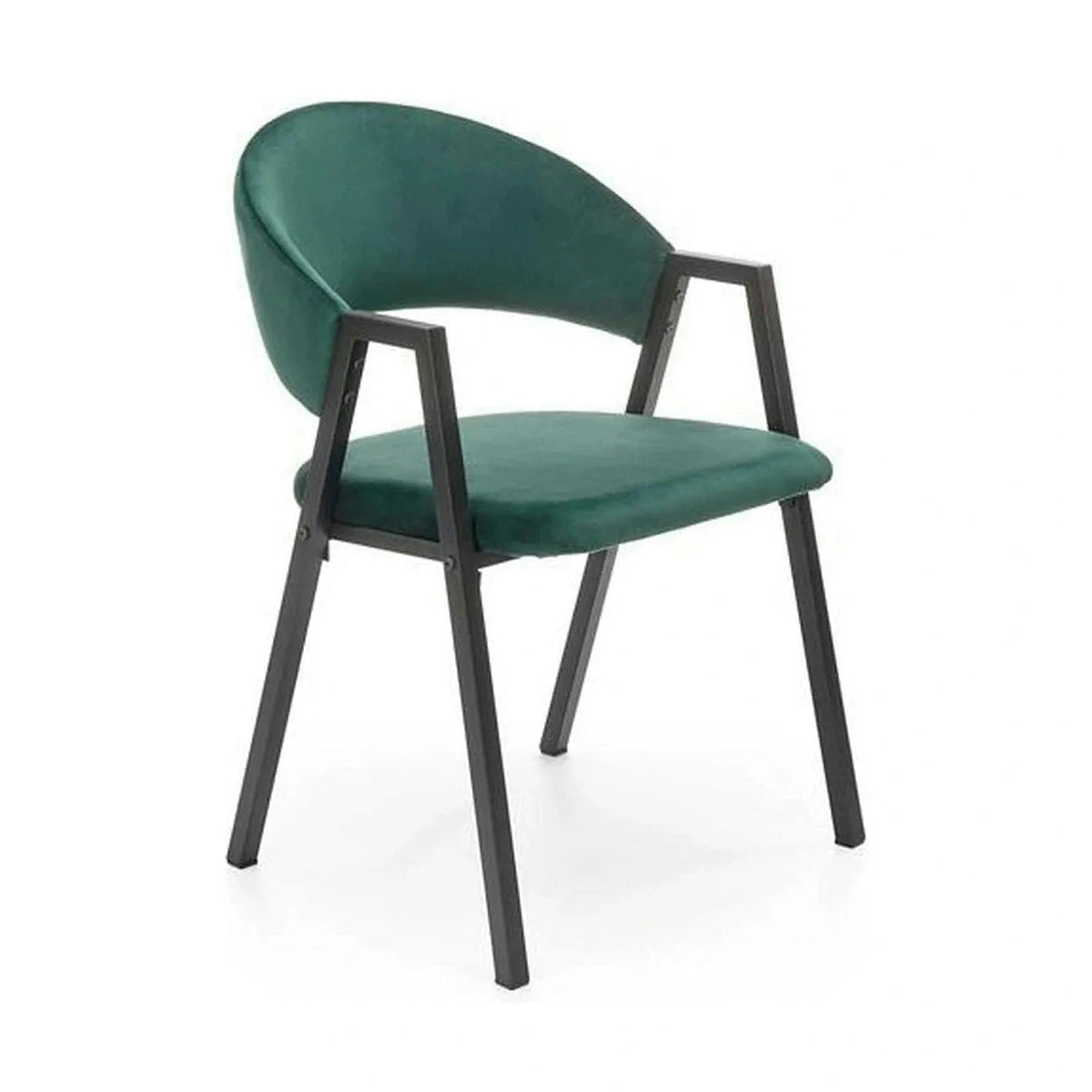 Scaun K473, stofa catifelata verde inchis, 54x58x82 cm